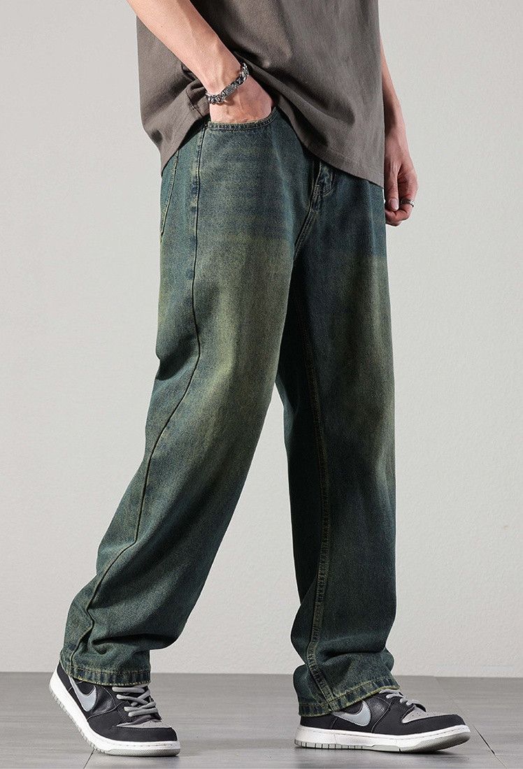 Japanese Brand × Jean Classic retro casual versatile olive green jeans Size US 32 / EU 48 - 3 Thumbnail