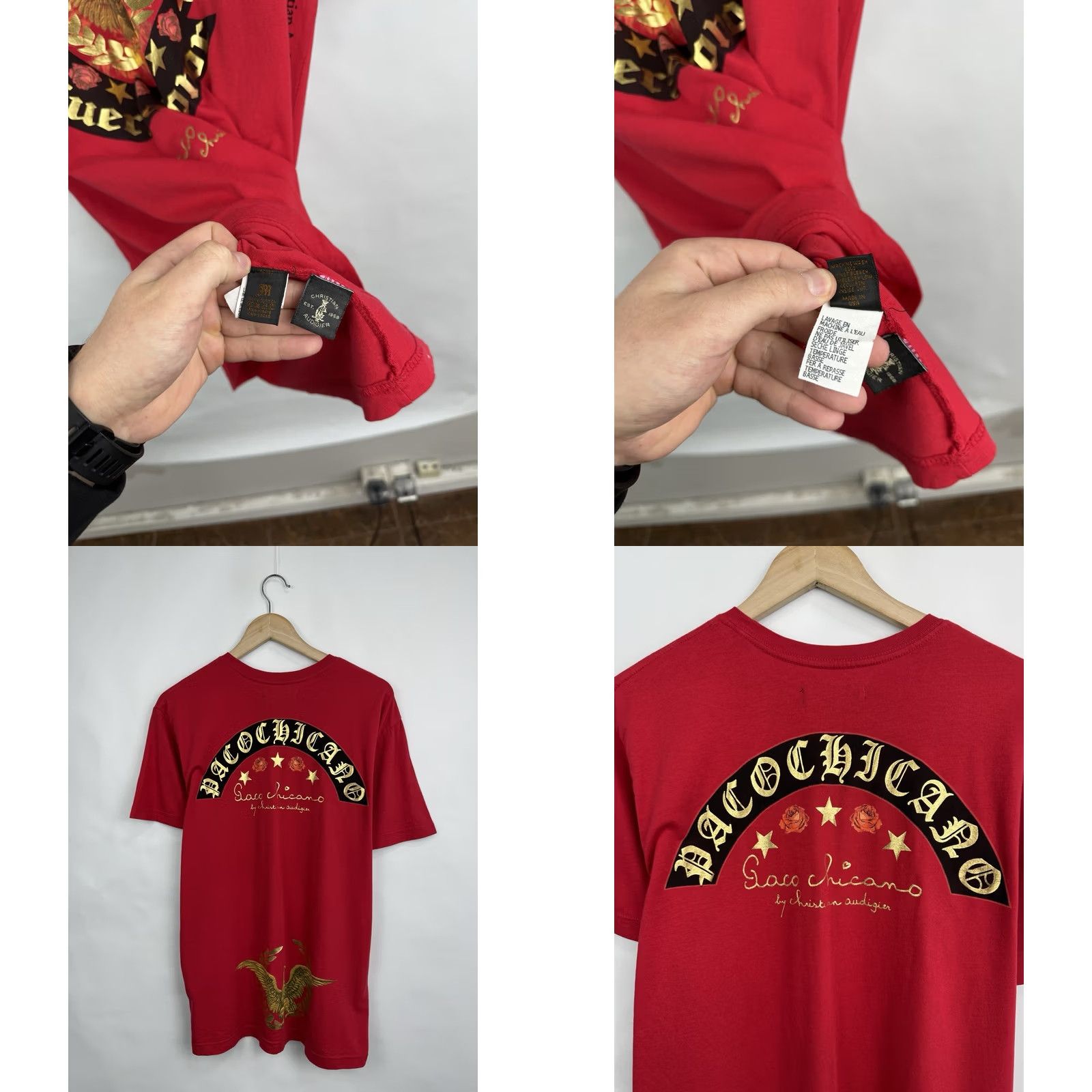 Vintage Paco Chicano T-Shirt M Men Red Y2K Christian Audigier Ed Hardy Style USA Size US M / EU 48-50 / 2 - 8 Thumbnail