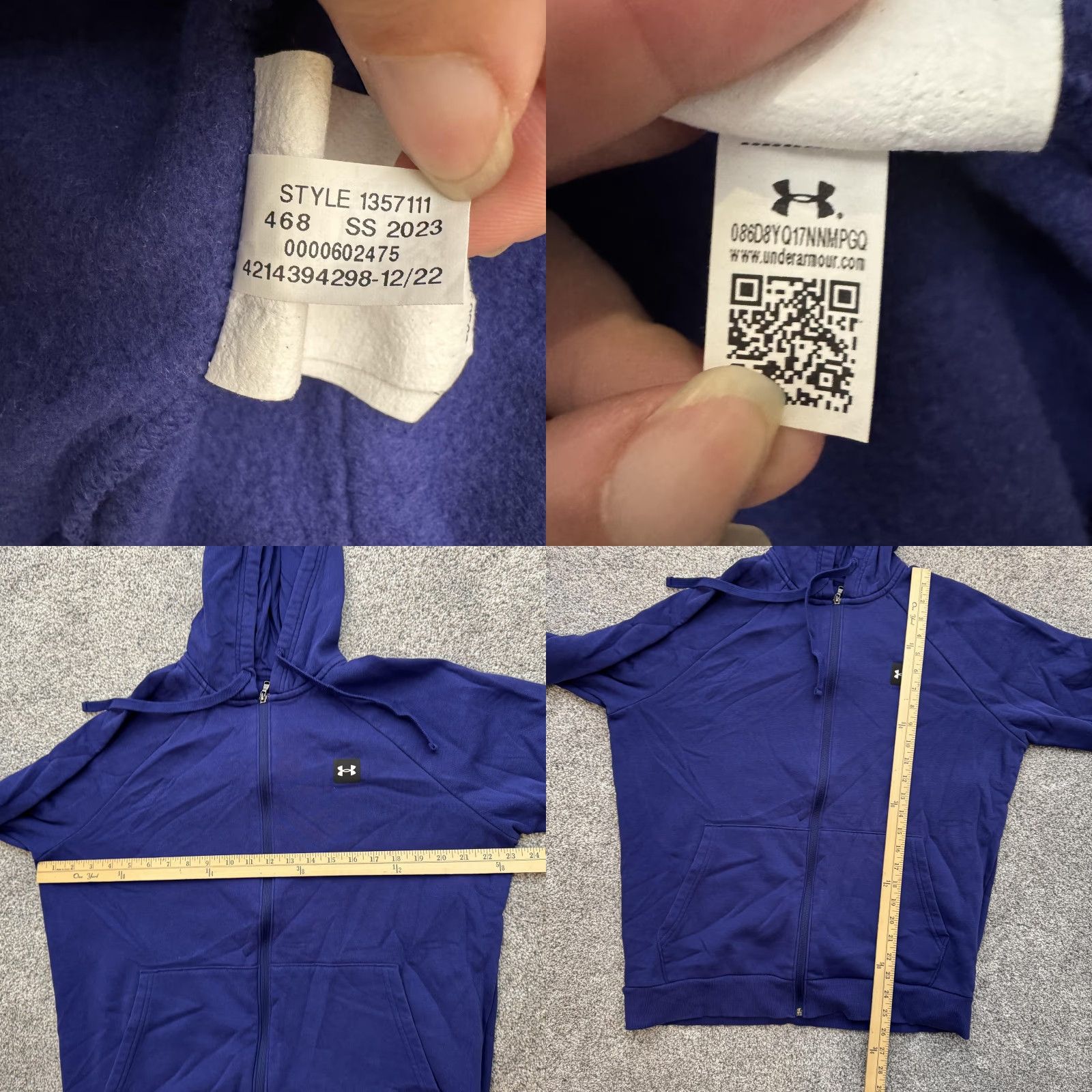 Under Armour Under Armour Hoodie Full Zip Loose Fit Sweatshirt 1357111 Athletic Blue Medium Mens Size US M / EU 48-50 / 2 - 8 Thumbnail
