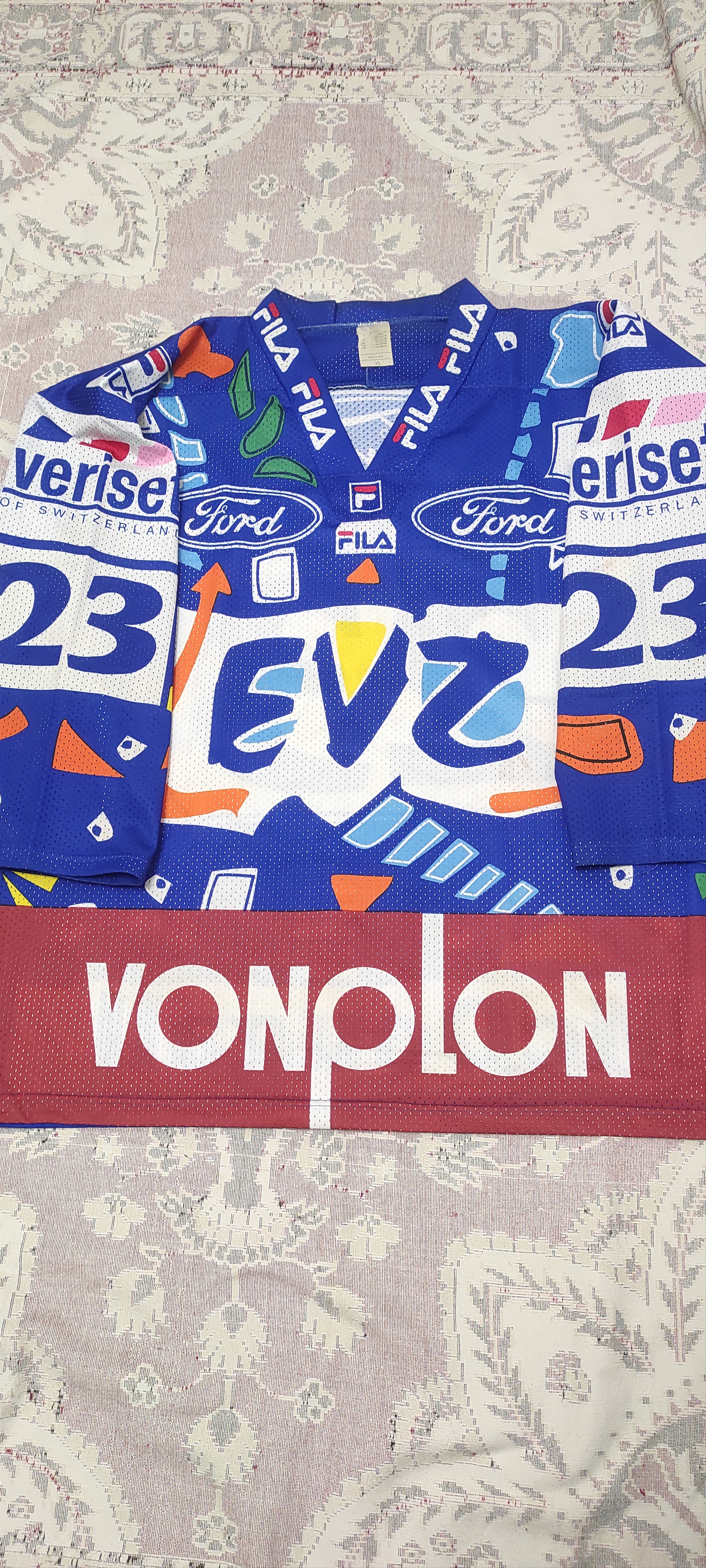 Fila Vintage EVZ #23 McDougall Hockey Fila Swiss Ochsher Shirt Size US XL / EU 56 / 4 - 2 Thumbnail