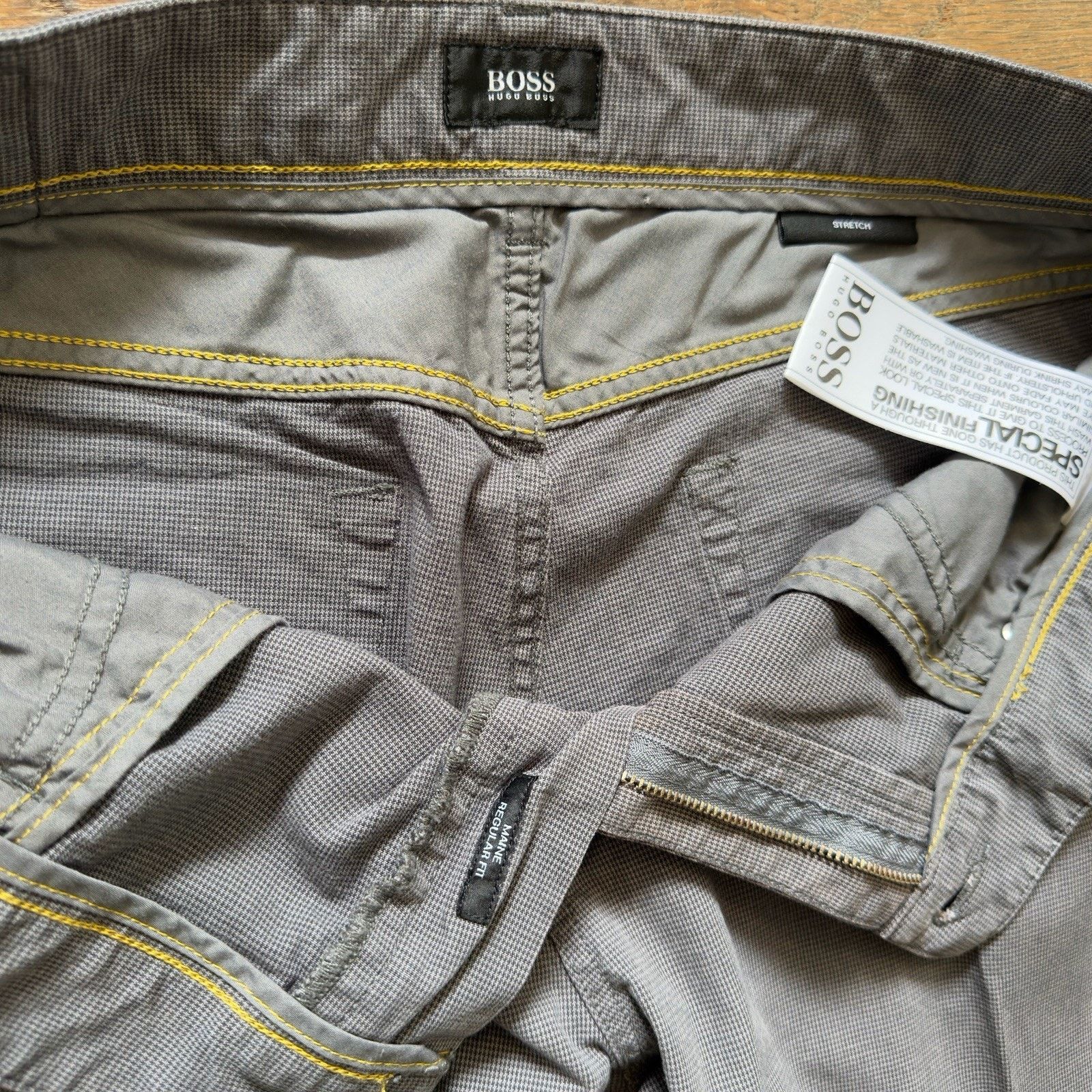 Hugo Boss Hugo Boss Maine Regular Fit Grey Micro-Pattern Pants 36x34 Size US 36 / EU 52 - 5 Thumbnail