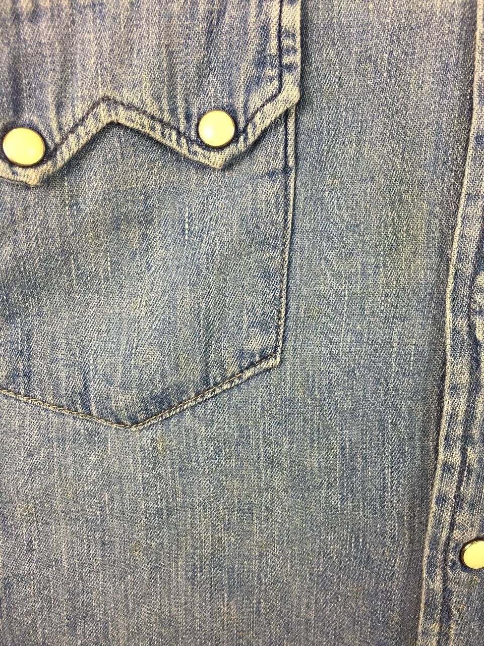 Blue Blue Japan Blue Blue Japan Distressed Sawtooth Western Denim Shirt Size US M / EU 48-50 / 2 - 5 Thumbnail