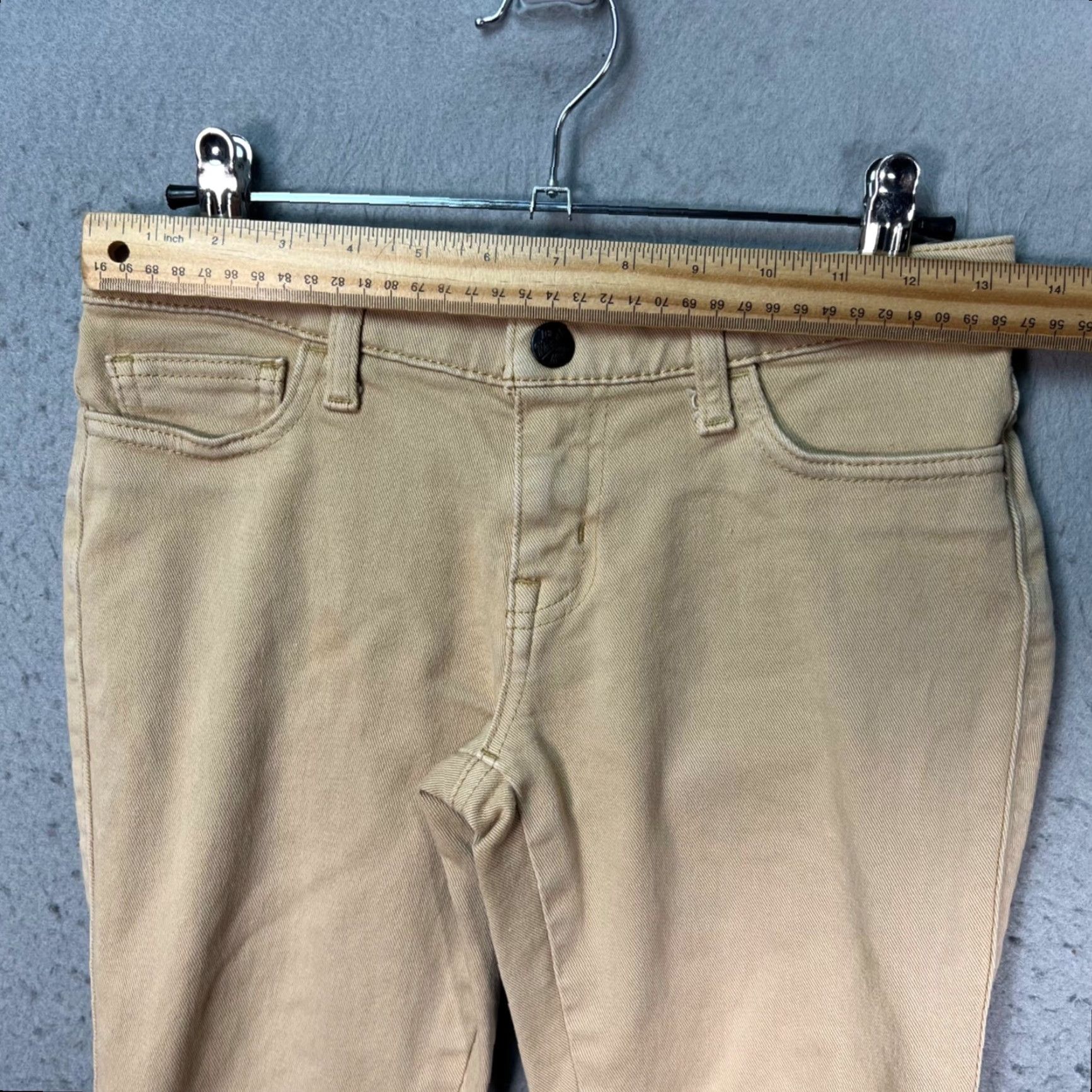 MOUSSY Moussys Womens 2 Beige Skinny Jeans Cotton Blend Stretch Denim Jeans 5-Pocket Design Womens Size 2 Inseam 28in Low Rise Spring Summer Stretch Size 26" / US 2 / IT 38 - 6 Thumbnail