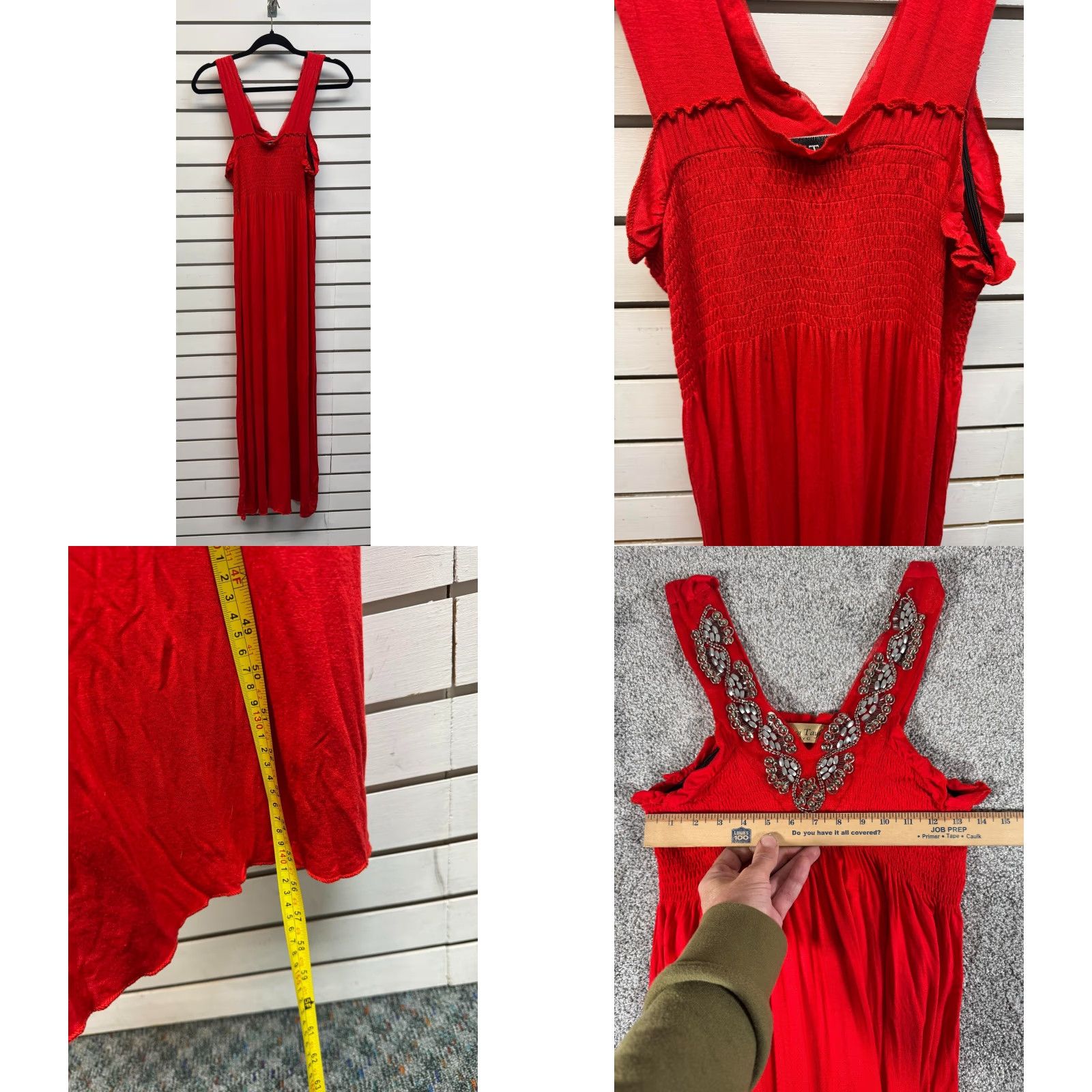 Vintage VINTAGE Bold Vixen Dress Small Maxi Metal Embellished Industrial Avant-Garde Beads Edgy Jessica Taylor Dress Size S / US 4 / IT 40 - 8 Thumbnail