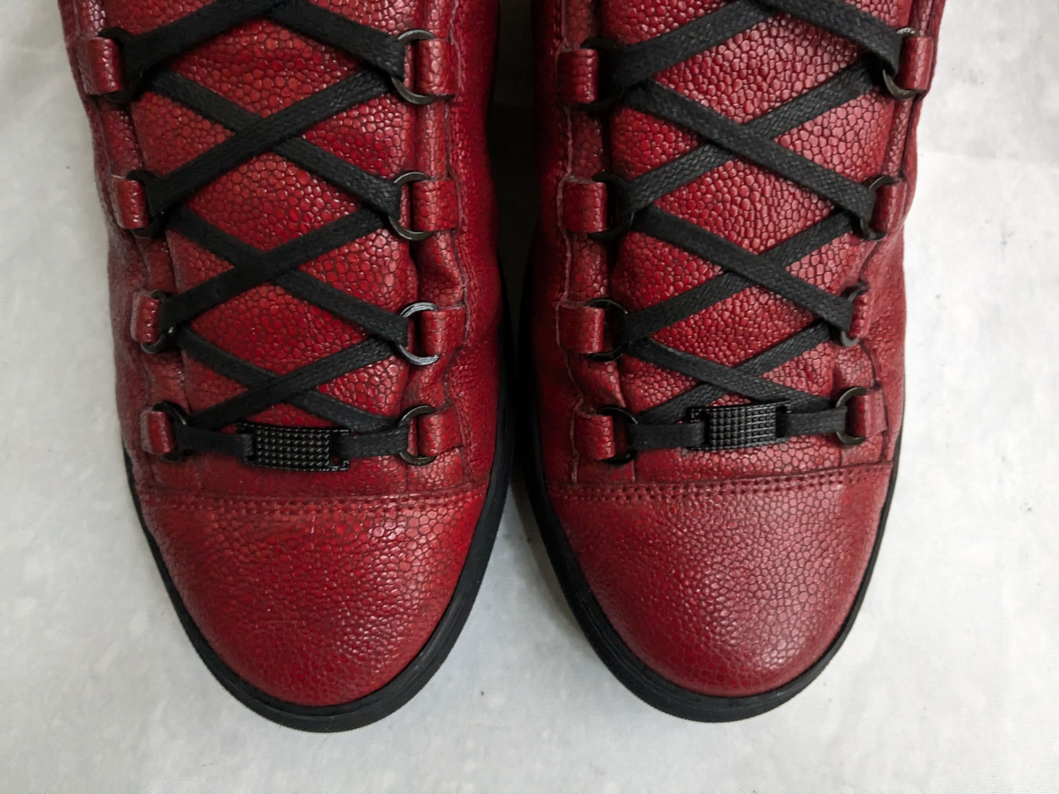 Balenciaga Balenciaga Arena Red 12 High Top Leather Black Size US 12 / EU 45 - 3 Thumbnail