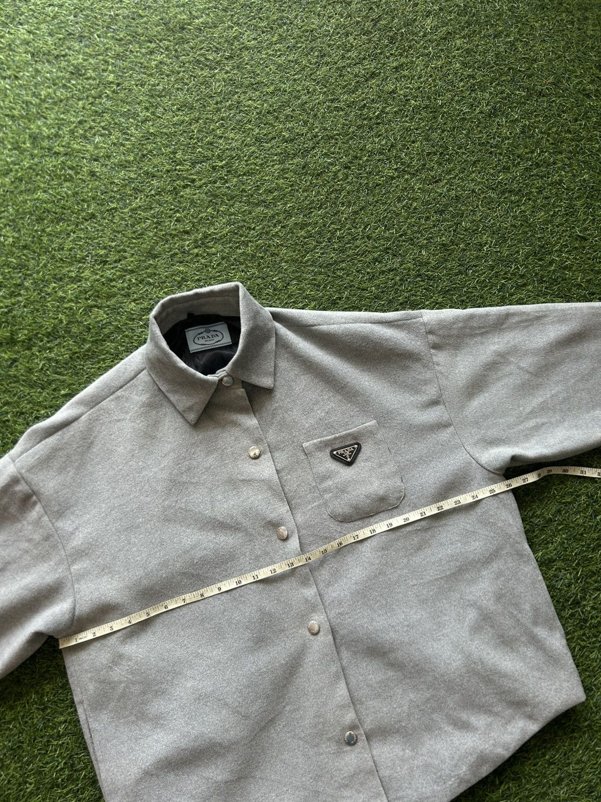 Prada PRADA Milano Wool Overshirt Boxy Jacket - Light Grey Size US L / EU 52-54 / 3 - 9 Thumbnail