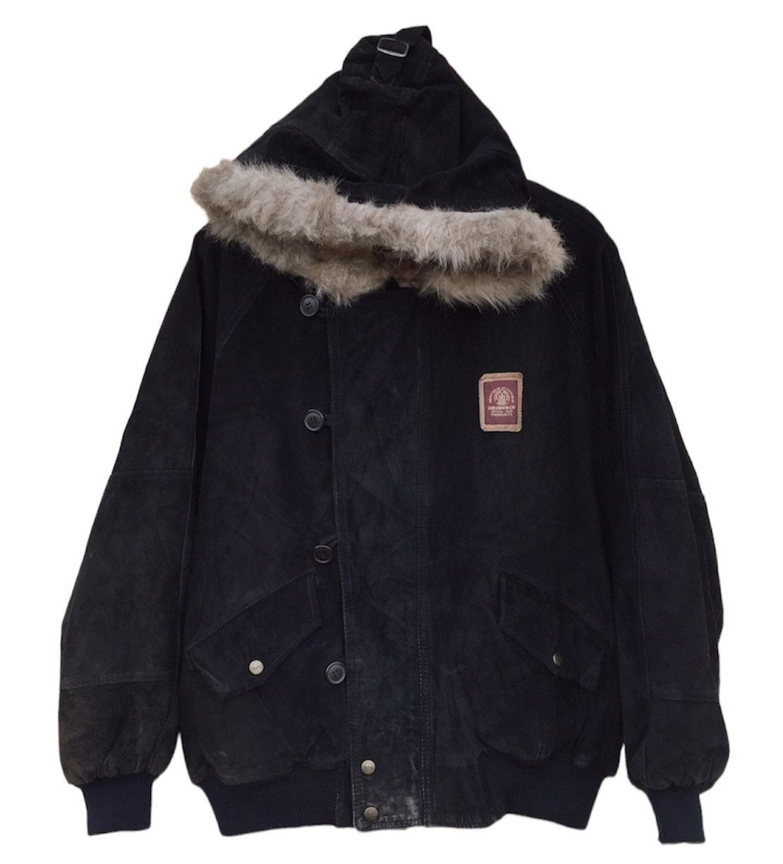 Chevignon × If Six Was Nine × Vintage Vintage Chevignon Avantgarde Leather Jacket Fur Hood Size US M / EU 48-50 / 2 - 2 Thumbnail