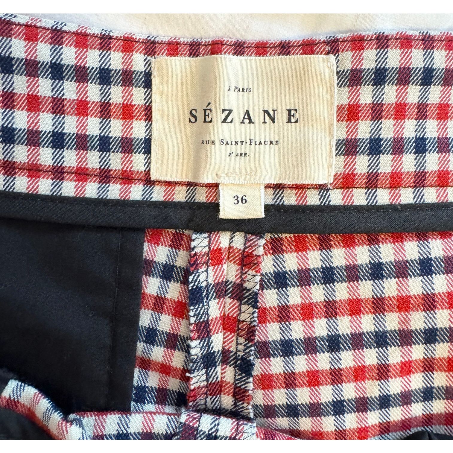 Sezane NWOT Sezane Clara Trousers Mid-Rise Plaid Pants Size 36 Size 26" / US 2 / IT 38 - 6 Thumbnail
