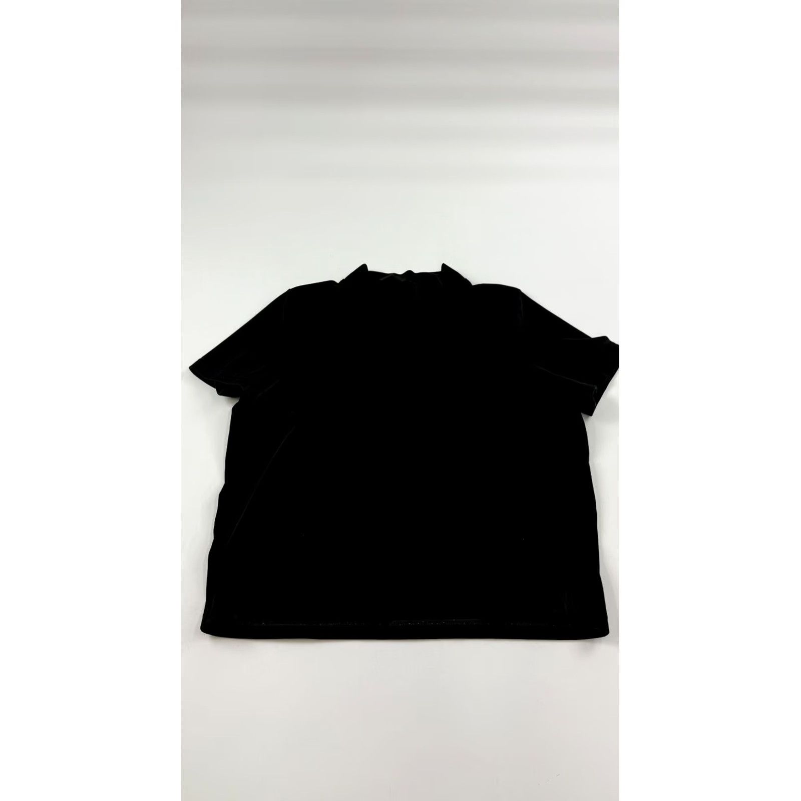 Madewell Madewell Shirt Womens XL Black Velvet Mock Neck Tee Short Sleeve Pullover Casual Size XL / US 12-14 / IT 48-50 - 2 Thumbnail