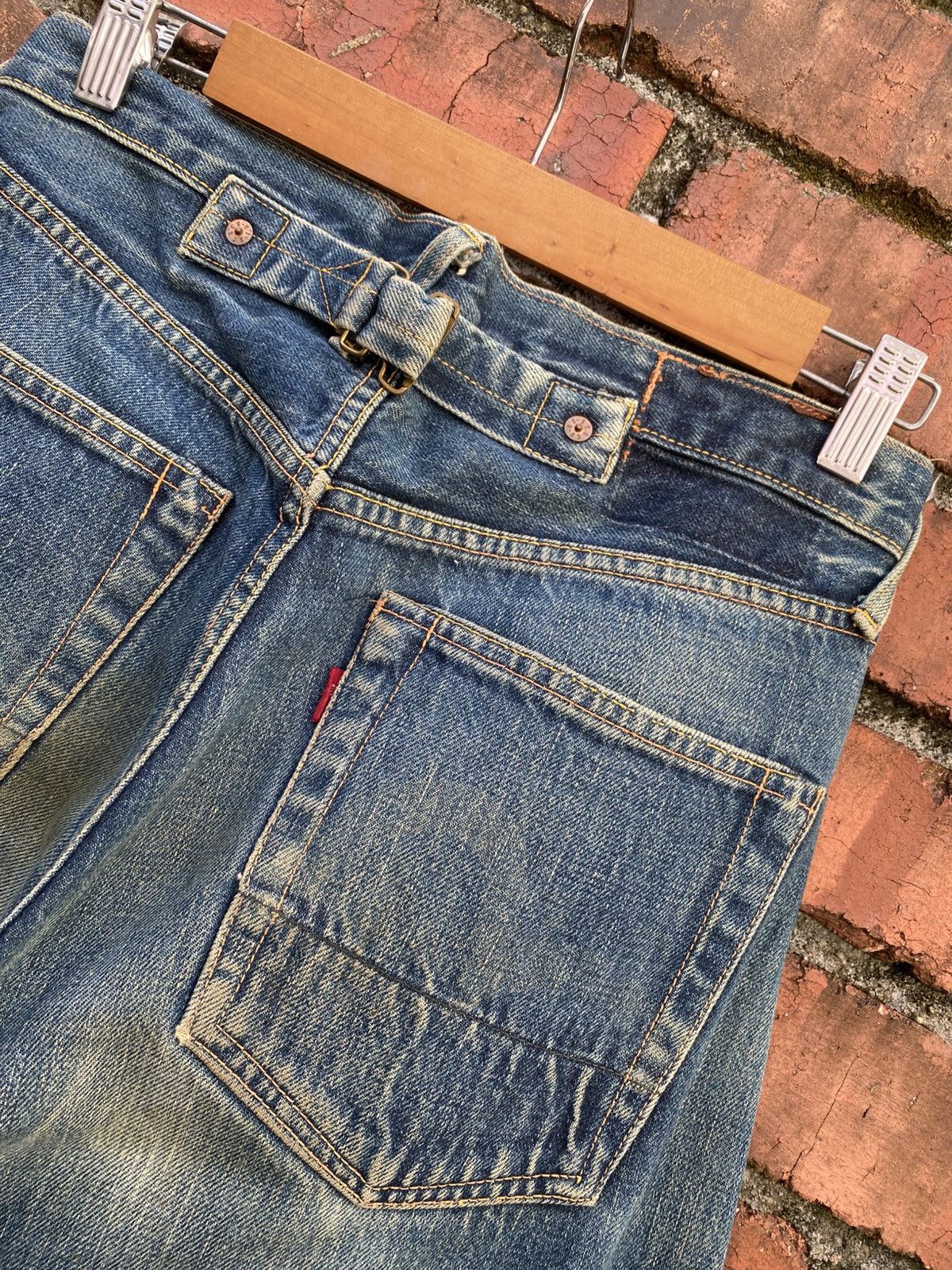 Japanese Brand W29x32.5 Vintage evis redline distressed made in JAPAN Size US 29 - 3 Thumbnail