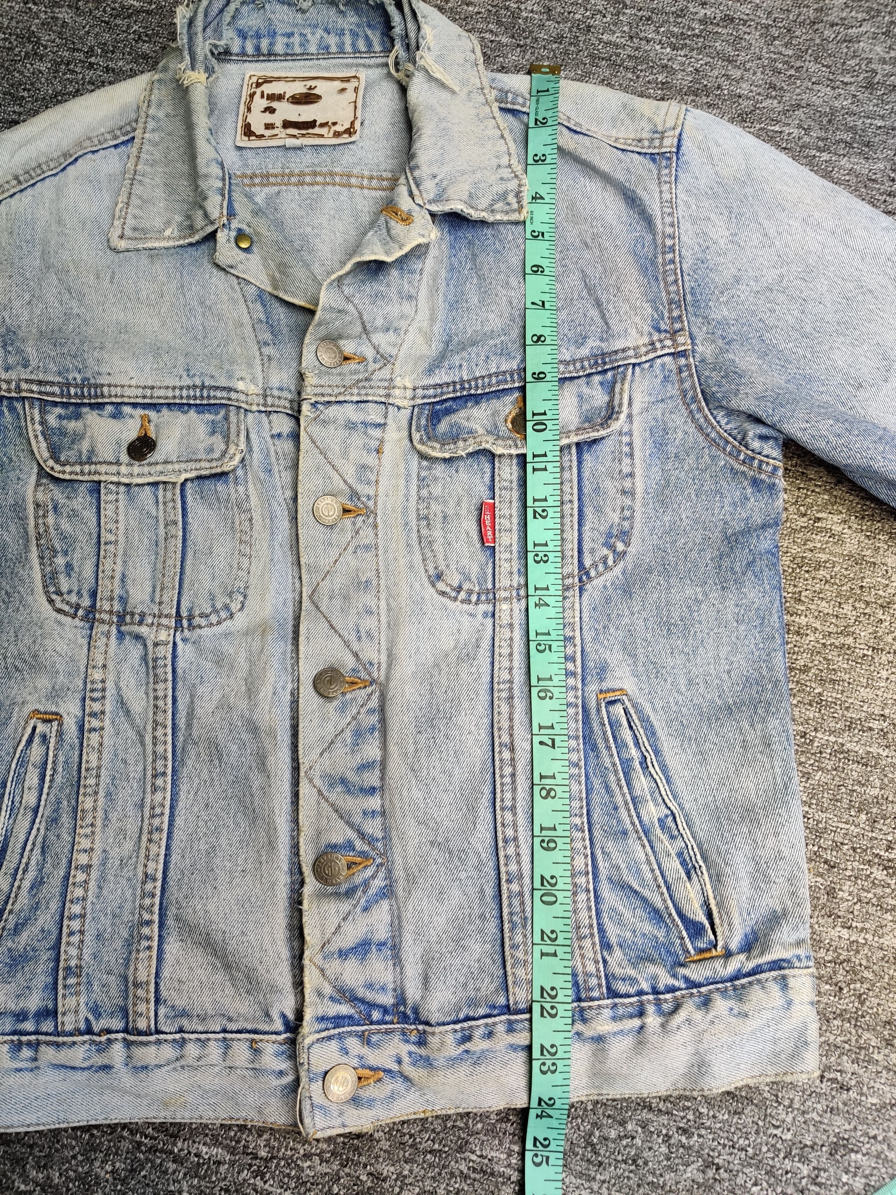Japanese Brand Vintage G.L Heart Distressed Trucker Denim Jacket Size US M / EU 48-50 / 2 - 17 Thumbnail