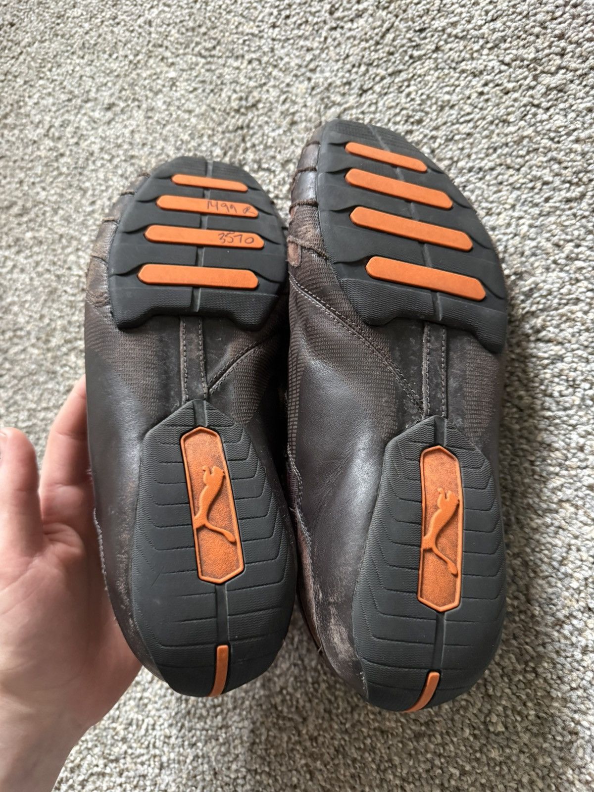 Puma Puma Leather Driving Shoes Brown Slip-On Loafers Size US 11.5 / EU 44-45 - 4 Thumbnail