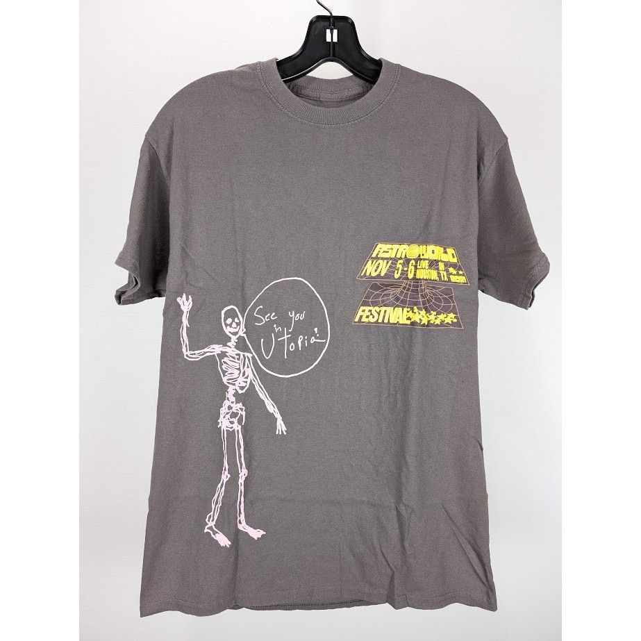 Travis Scott o1rshd1 Astrofest Open Your Eyes Tee Shirt in Grey Size US S / EU 44-46 / 1 - 3 Thumbnail
