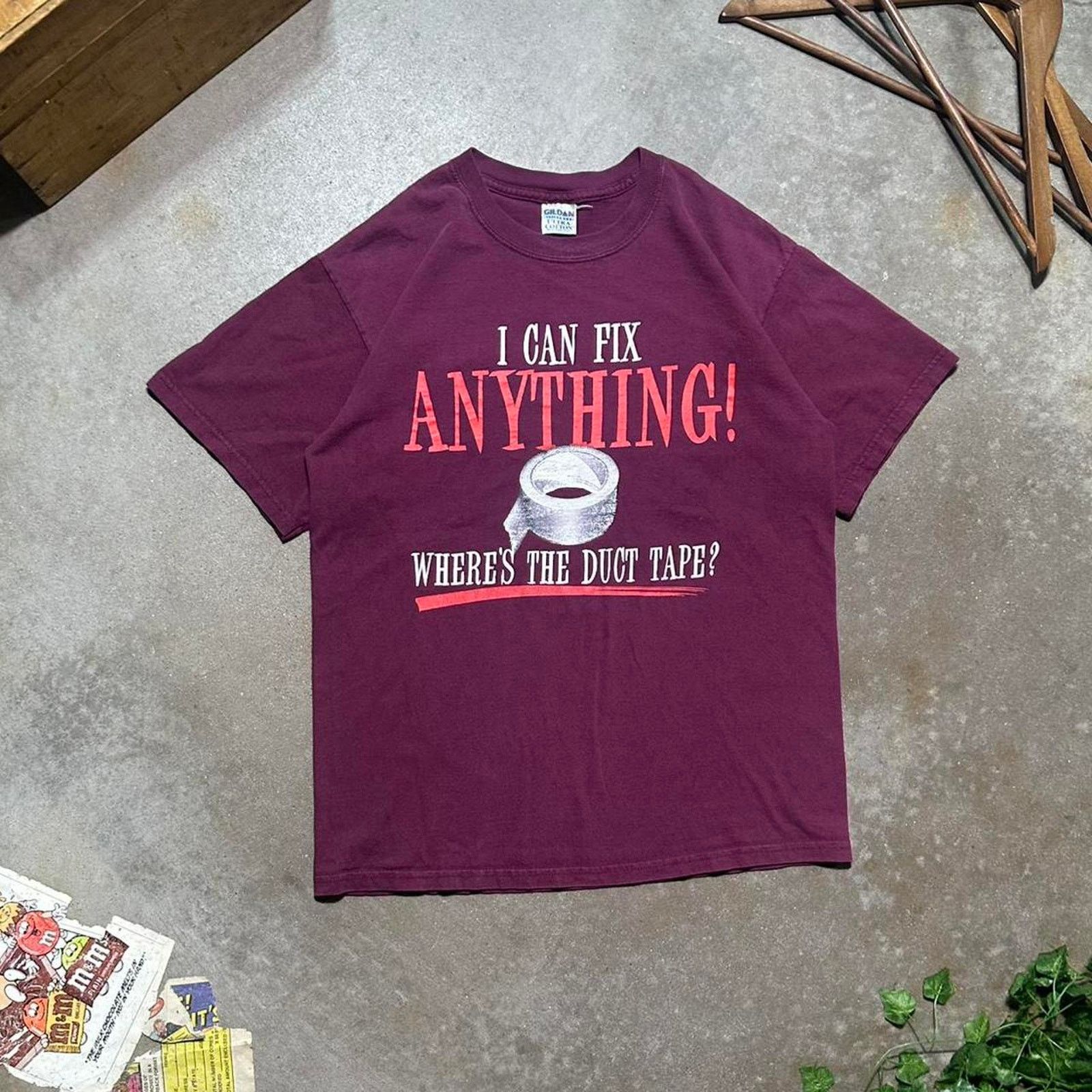 Gildan Vintage Y2K I Can Fix Anything Duct Tape Funny Joke T-Shirt Size US L / EU 52-54 / 3 - 1 Thumbnail
