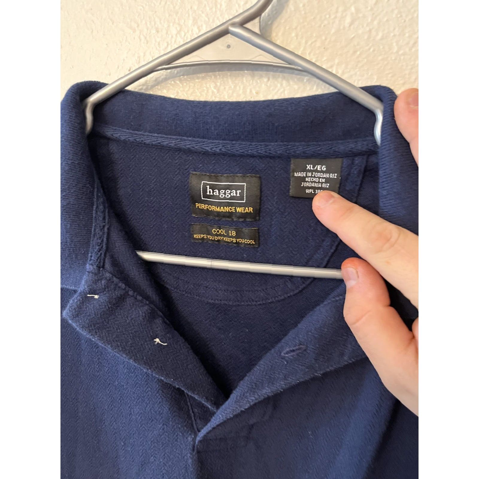 Haggar Haggar Men's Polo Shirt Navy Blue Short Sleeve XL Performance Wear Cool 18 Polo Shirt Size US XL / EU 56 / 4 - 2 Thumbnail