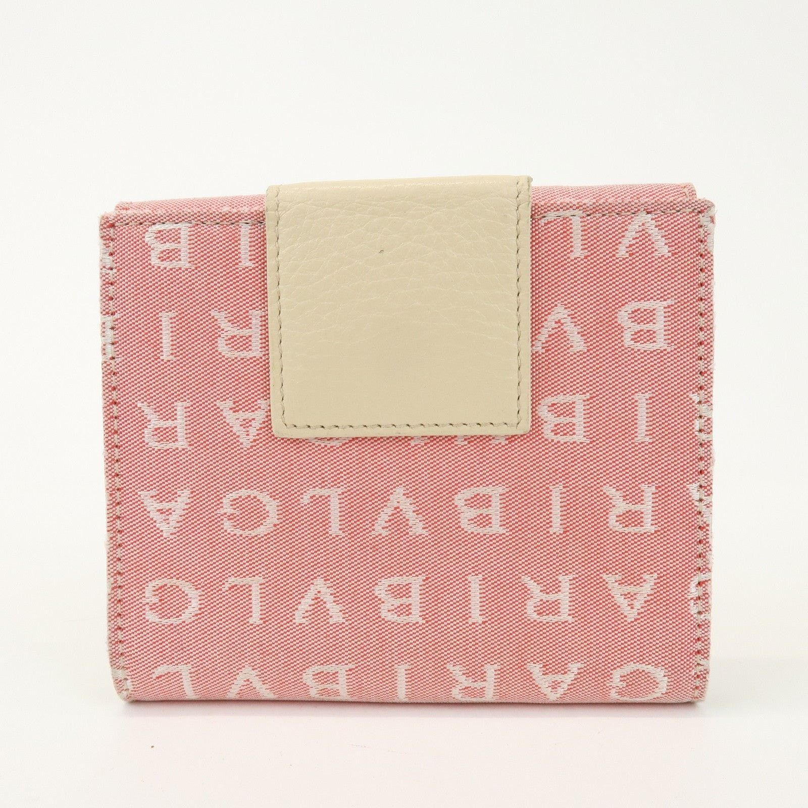 Bvlgari Bvlgari Logo Mania Canvas & Leather Compact Wallet Pink Size ONE SIZE - 2 Thumbnail