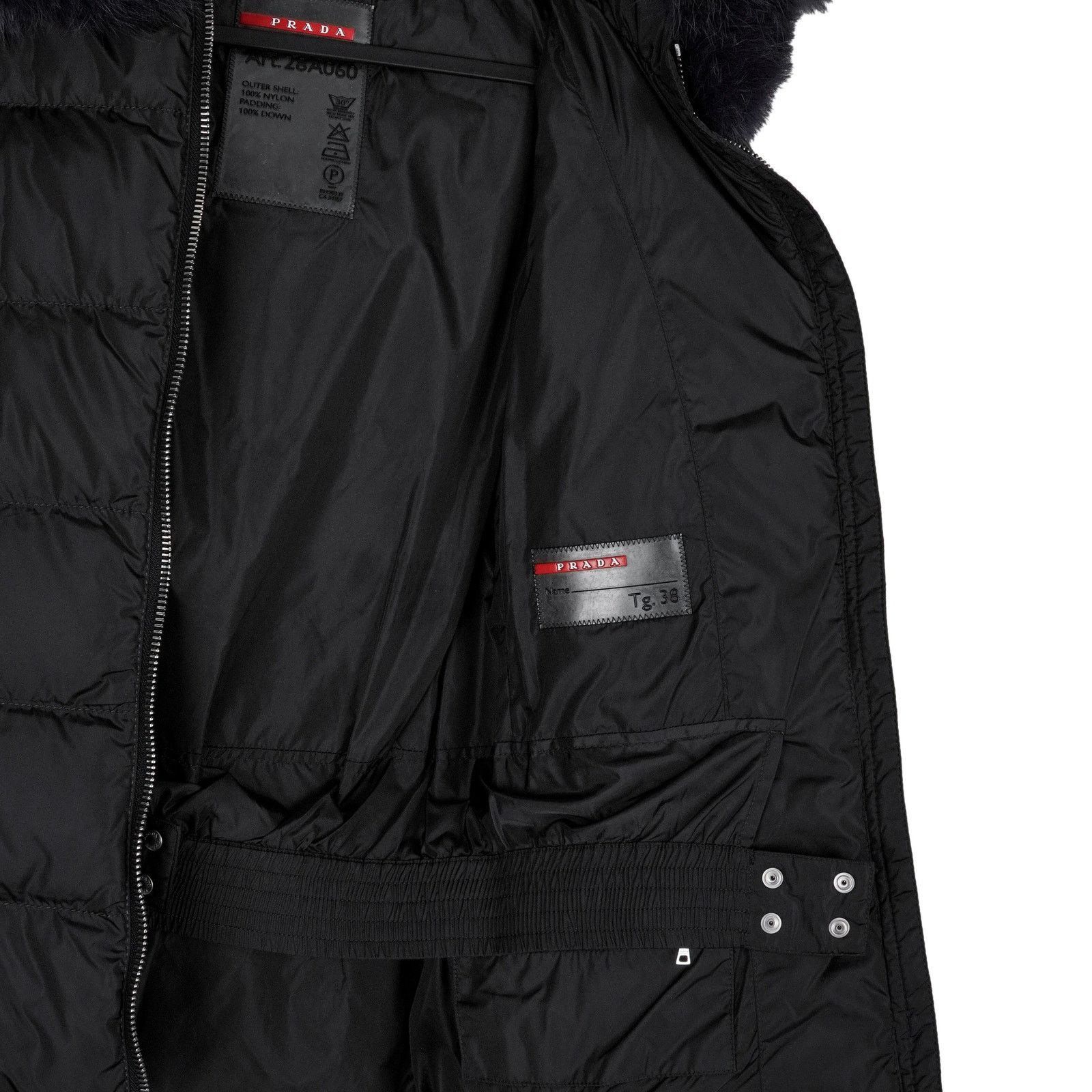 Prada Prada Black Nylon Fox Fur Hooded Womens Down Puffer Jacket Size XS / US 0-2 / IT 36-38 - 5 Thumbnail