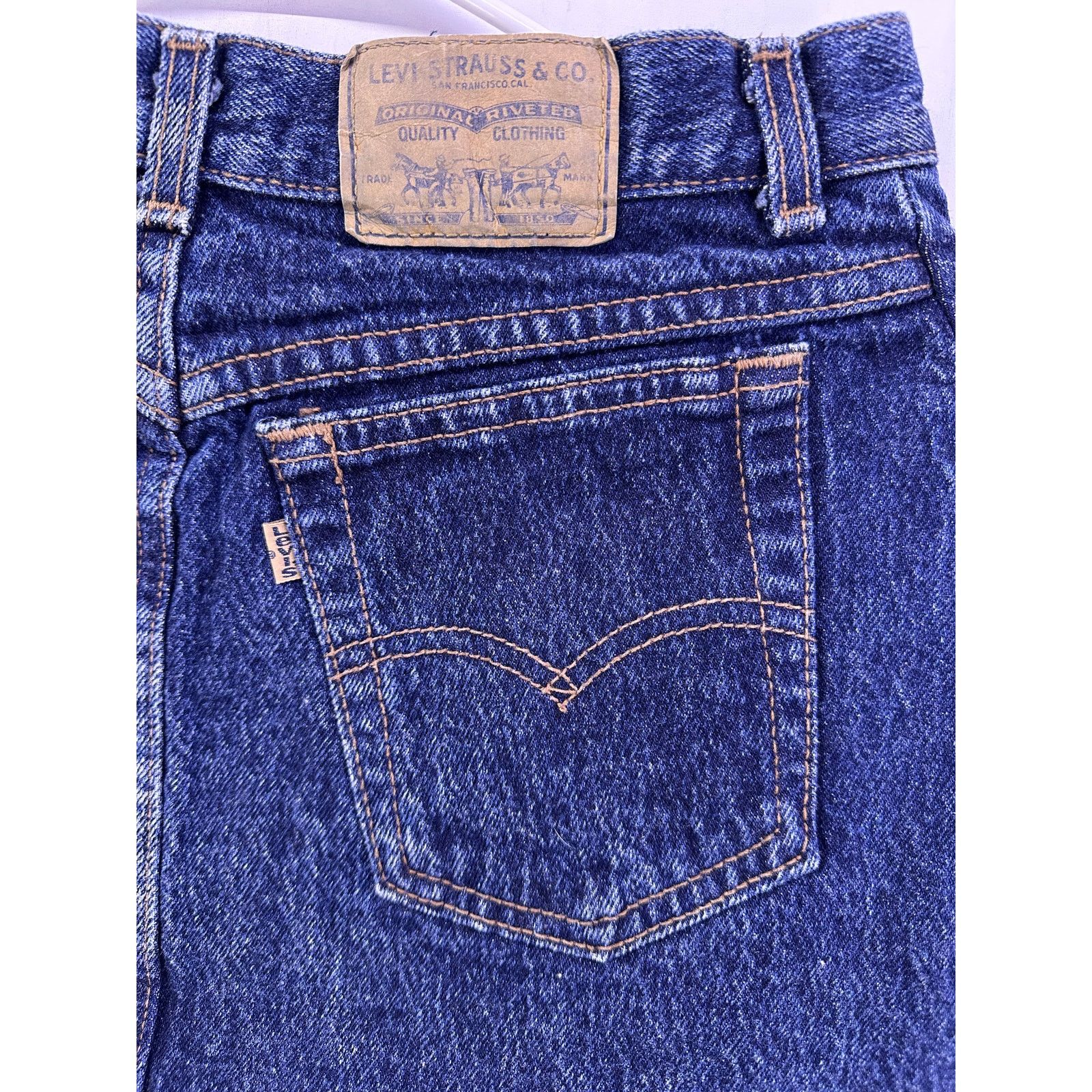 Levi's Vintage 90s Levi’s Batwing Blue Demin Skirt Size 11 Women’s Size 32" / US 10 / IT 46 - 11 Thumbnail