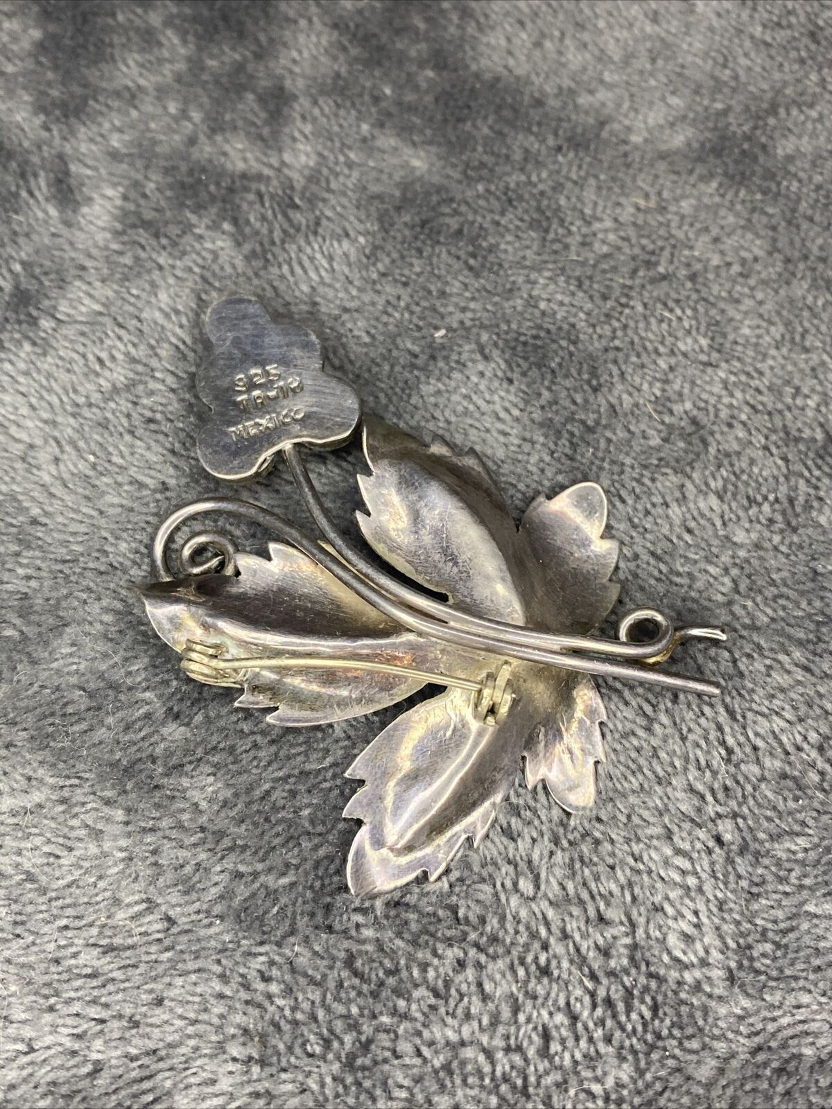 Other Sterling Silver 925 Art Nouveau Leaf Brooch Grape and Cable Size ONE SIZE - 5 Thumbnail