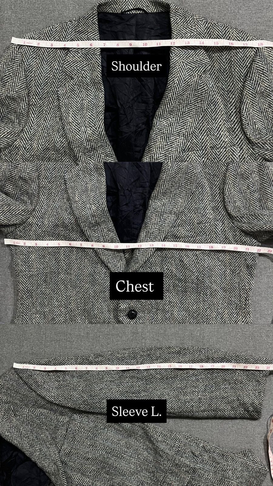 Harris Tweed Vintage Harris Tweed grey Blazer herringbone Scottish wooll Size 40R - 8 Thumbnail