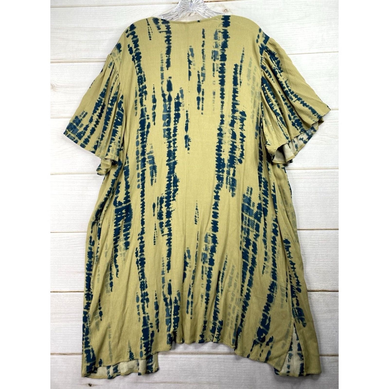 Vintage Maurices Open Front Cardigan 1X Green Tie Dye Hippie Duster Boho Cover Up NWT Shirt Womens Size XL / US 12-14 / IT 48-50 - 8 Thumbnail