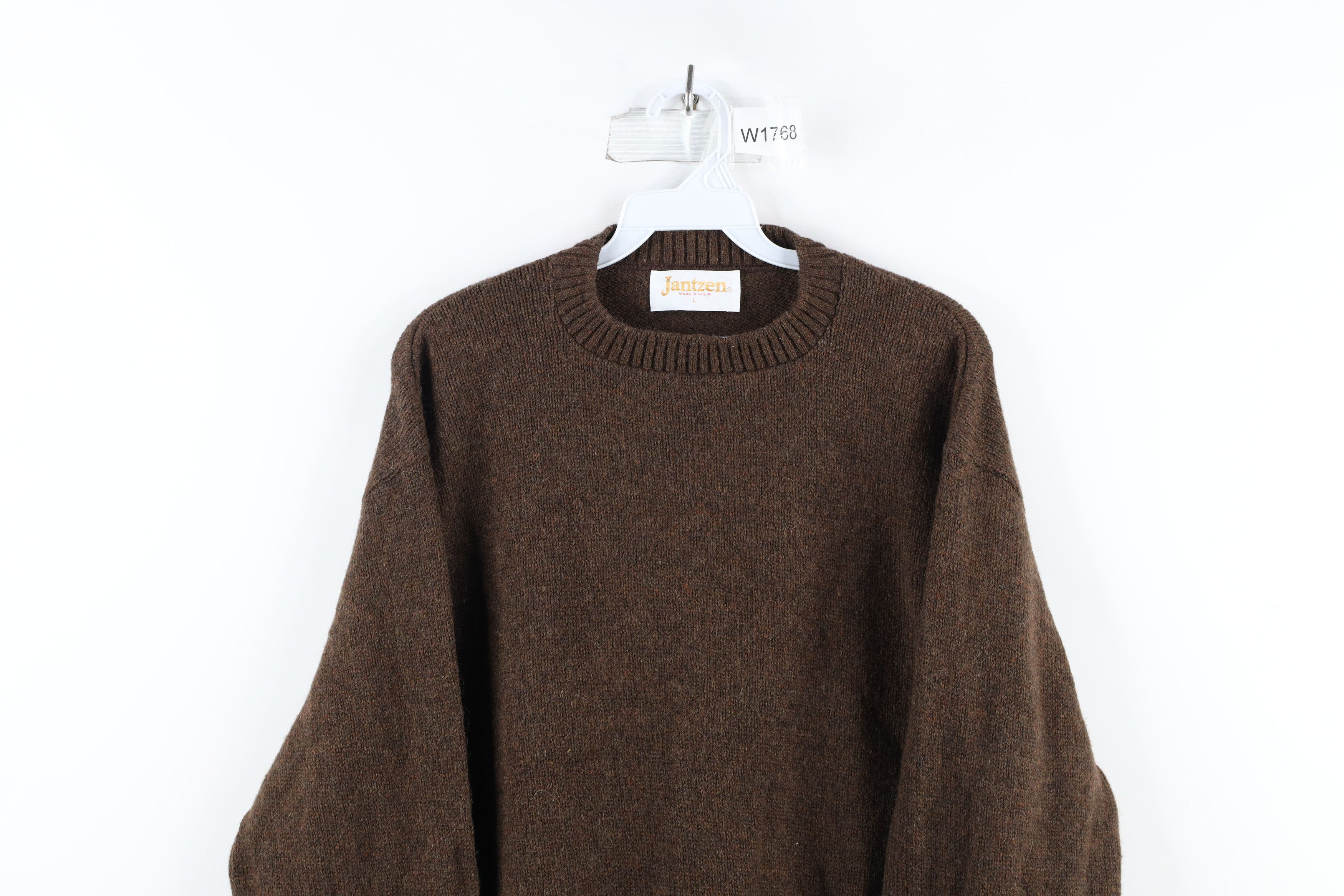 Vintage Vintage 70s Streetwear Wool Knit Crewneck Sweater Brown USA Size US L / EU 52-54 / 3 - 2 Thumbnail