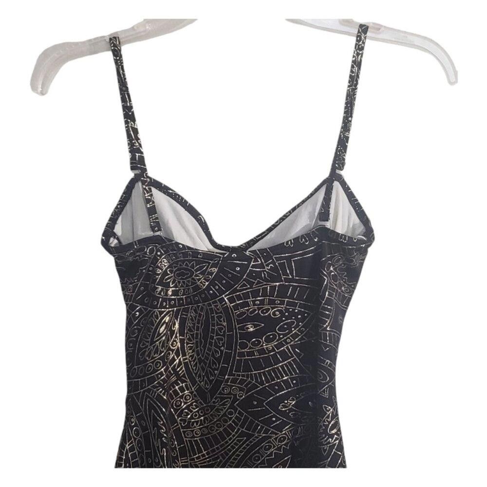 Dior CT1905 Christian Dior Vintage Black & Gold Bathing Suit 12 Size ONE SIZE - 6 Thumbnail