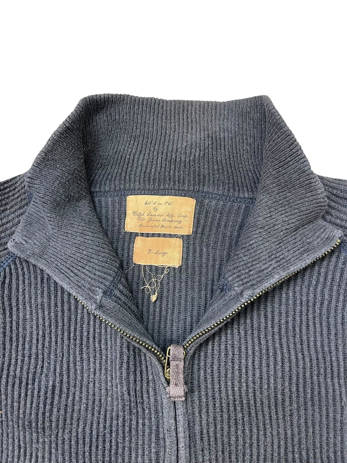 Ralph Lauren Vintage Ralph Lauren Waffle Faded Long Sleeve Zipper Up Size US XL / EU 56 / 4 - 10 Thumbnail