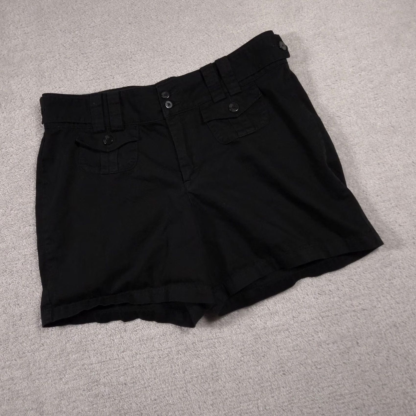 Lee Riders Casuals Shorts Womens 18 Black Cotton Button Tab Flap Pockets Casual Size 40" / US 18 - 2 Thumbnail