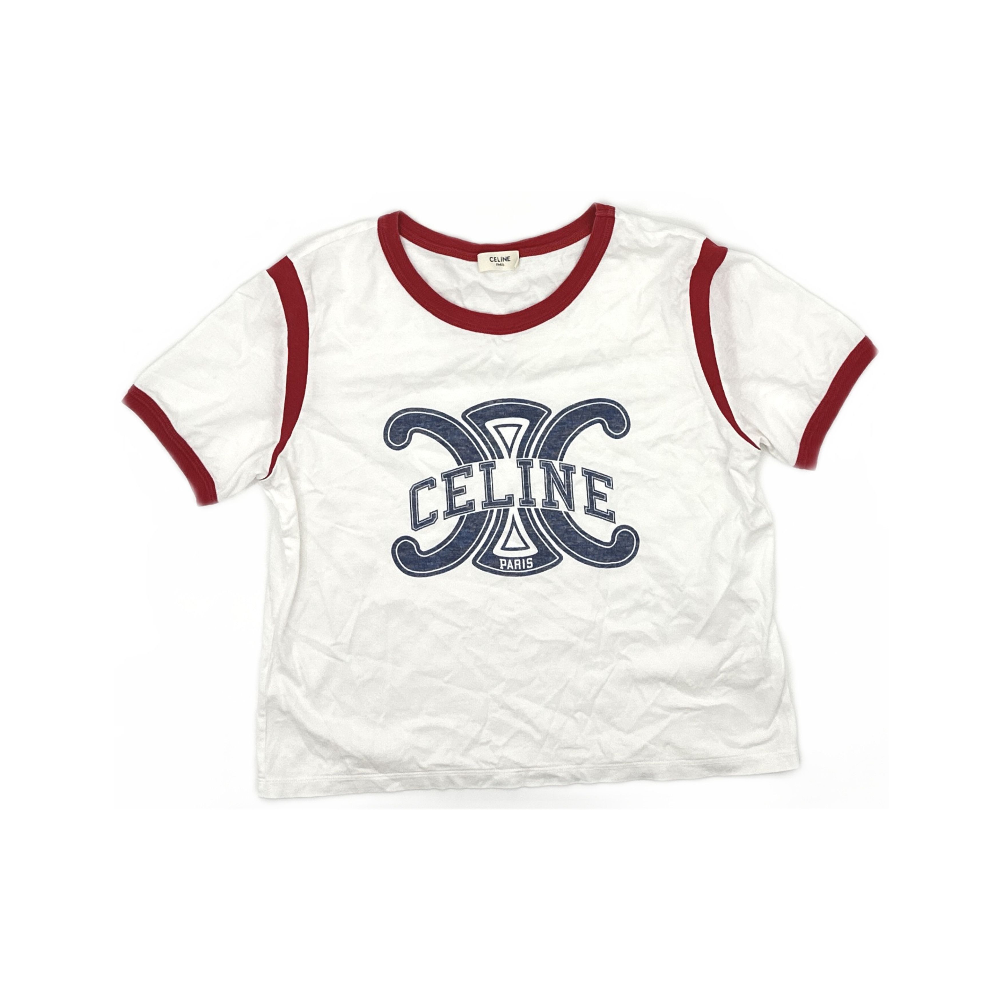 Celine Celine Triomphe Logo Ringer T-Shirt Size M Size M / US 6-8 / IT 42-44 - 1 Thumbnail
