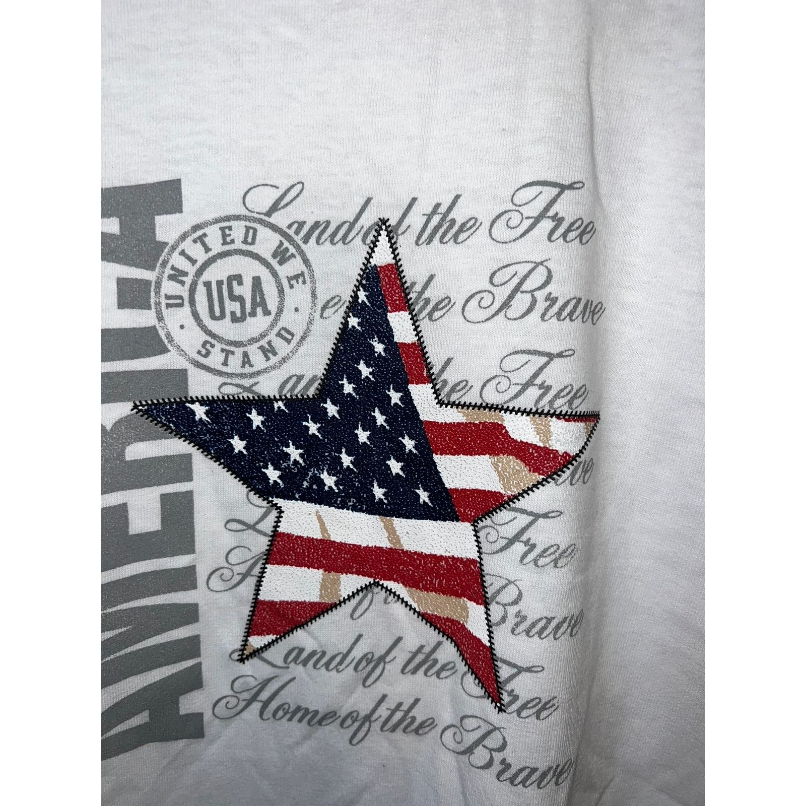 Jerzees Vintage Patriotic American The Free The Brave White M Shirt Size US M / EU 48-50 / 2 - 3 Thumbnail