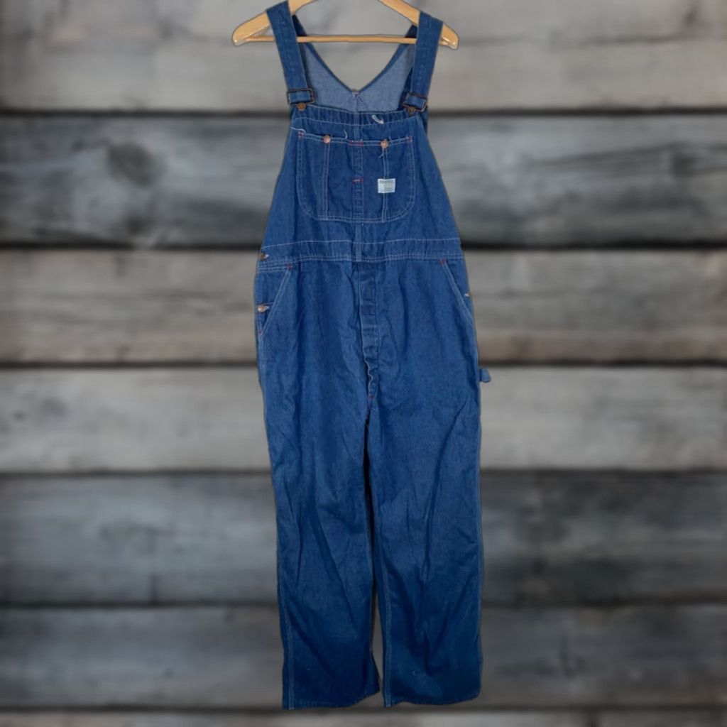 Vintage VTG Big Mac Denim Overalls 44 x 30 Blue Square Bak Union Workwear Size US 44 / EU 60 - 1 Thumbnail