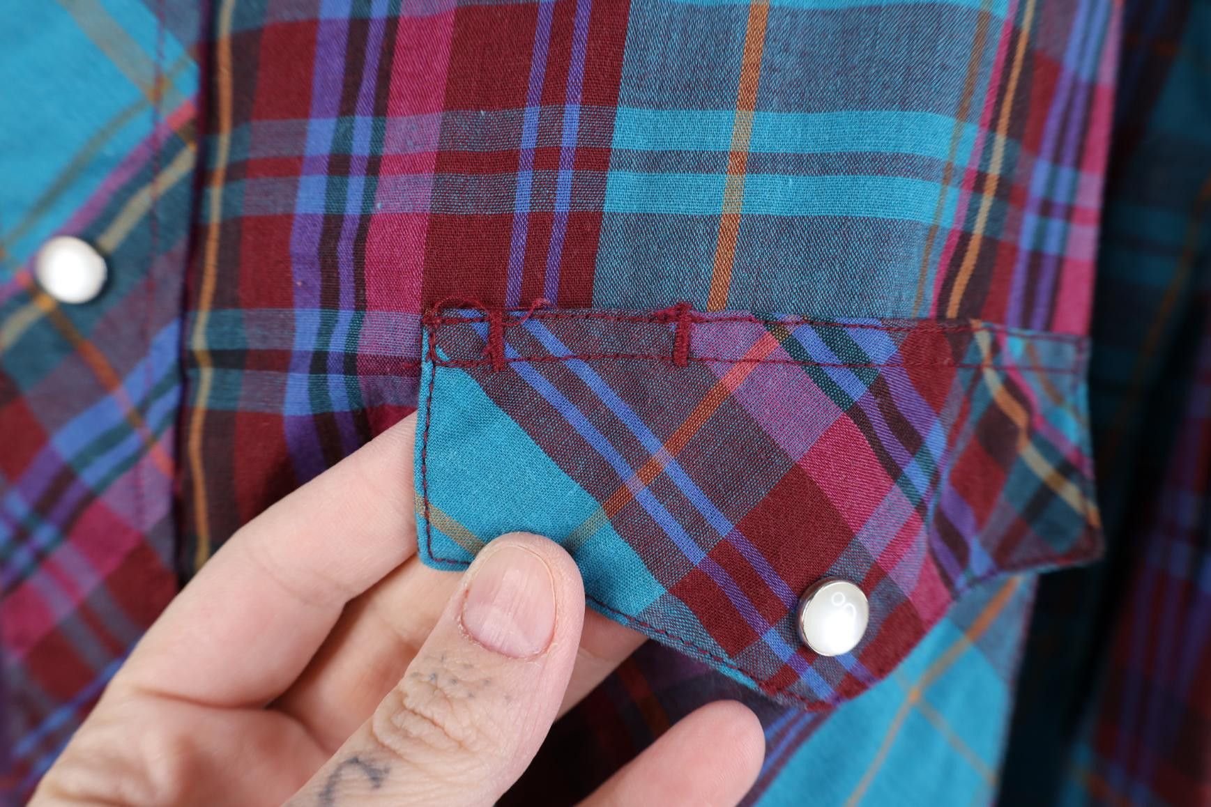 Wrangler Vintage 90s Wrangler Plaid Cowboy Rodeo Snap Button Shirt Size US L / EU 52-54 / 3 - 5 Thumbnail