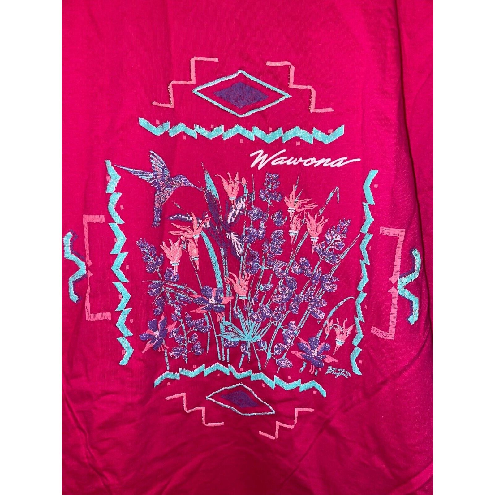 Jerzees Vintage Wawona California Shirt Pink Wild Tee 90s VTG Large Size US L / EU 52-54 / 3 - 2 Thumbnail