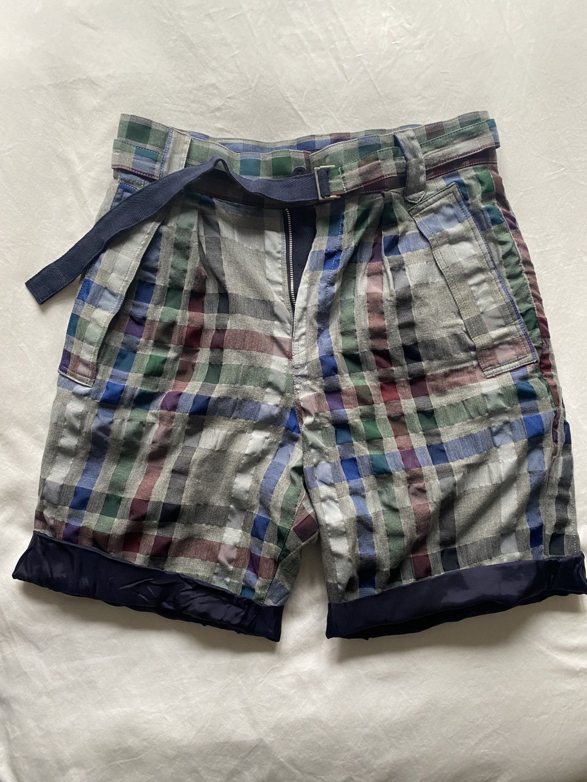 Sacai Men’s Sacai checkered madras-type shorts Size US 31 - 4 Thumbnail