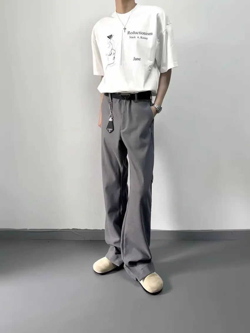 Designer × Japanese Brand baggy micro flare wide leg casual pants Size US 33 - 2 Thumbnail