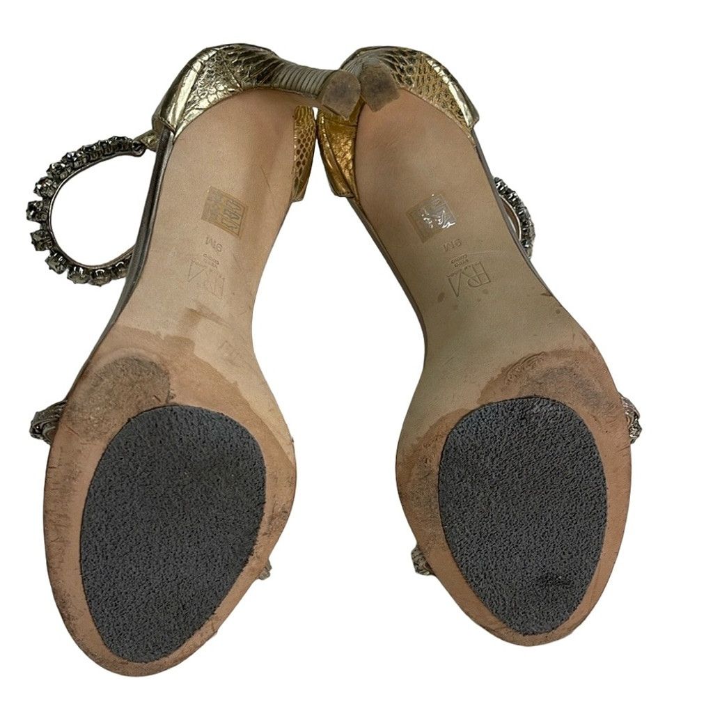Pelle Moda Pelle Moda In Snake and Gold Heels Size 9M - Gently Worn! Size US 9 / IT 39 - 7 Thumbnail