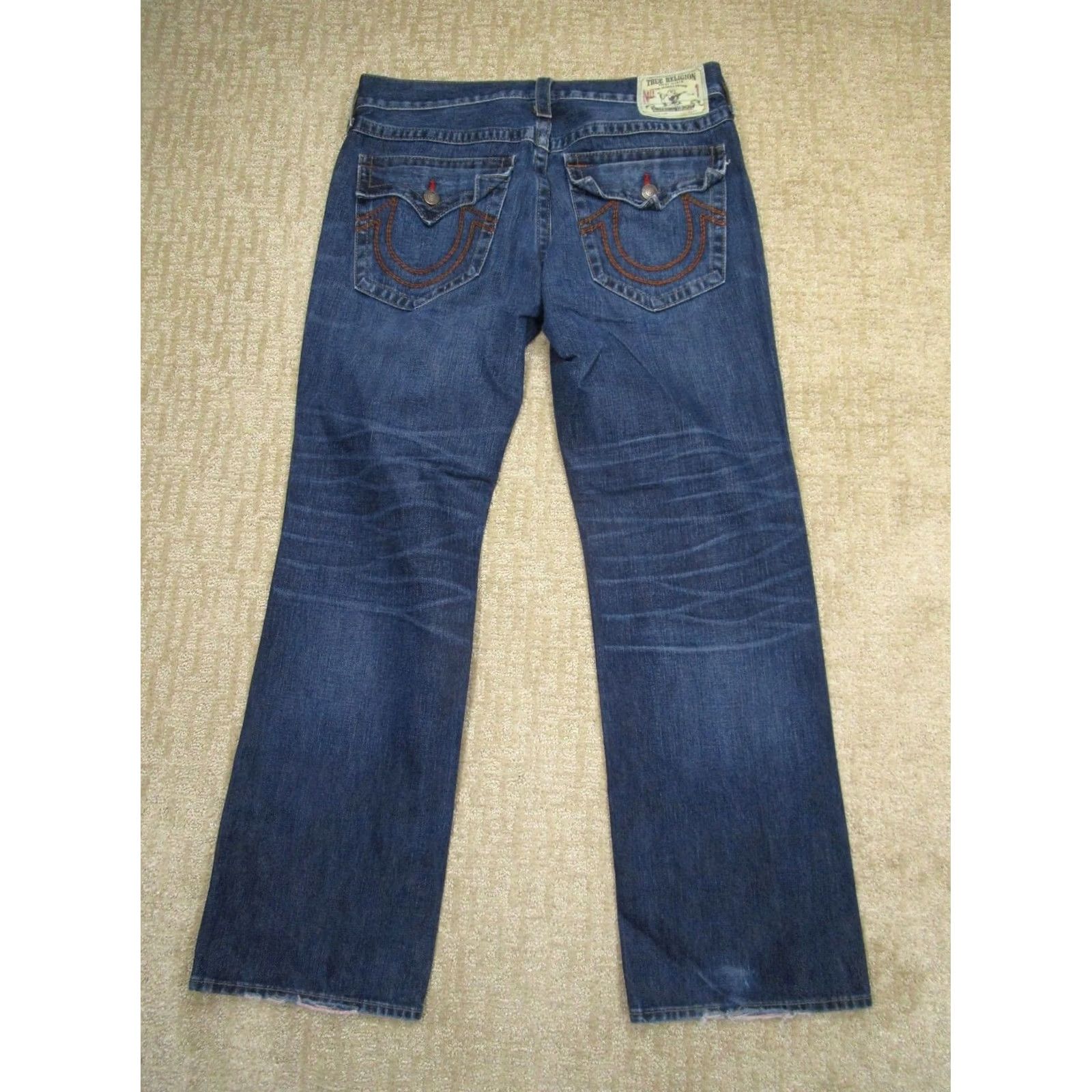 True Religion True Religion World Tour Jeans Men 38x34 Blue Straight Ricky Denim Stretch 5-Pocket Regular Hipster Rock School Mens Size US 38 / EU 54 - 3 Thumbnail