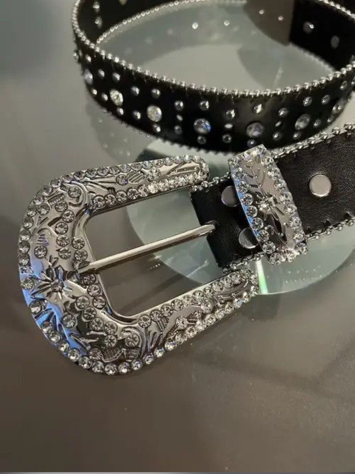 Japanese Brand × Vintage Y2K Cross Rhinestone Belt Size ONE SIZE - 1 Thumbnail