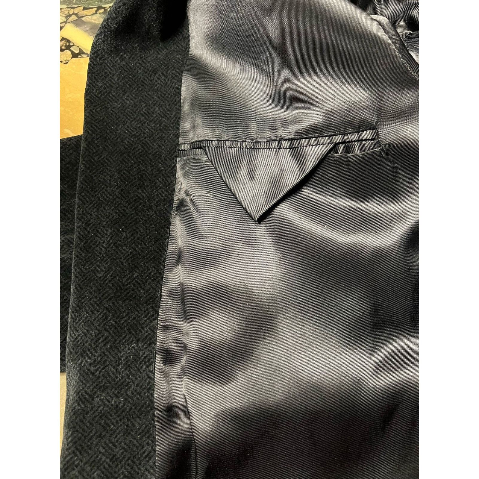 Armani Collezioni Giorgio Armani Cordoroy 3bt Black Blazer Size 44 Size 44R - 7 Thumbnail