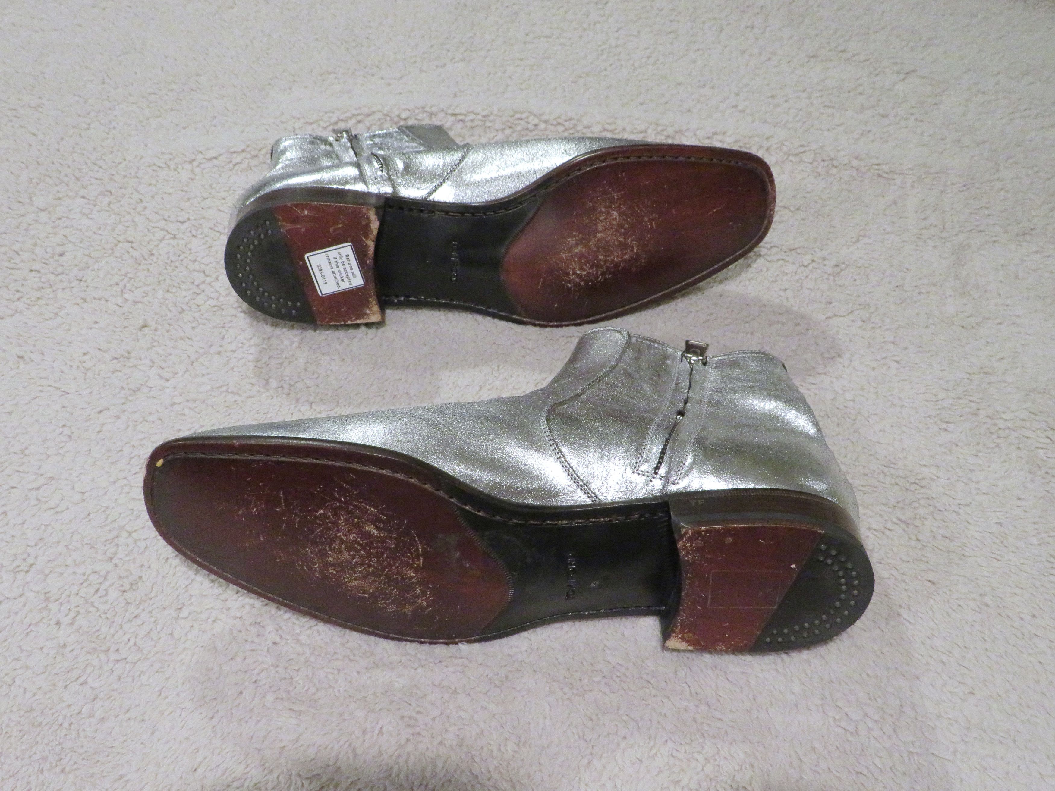Tom Ford Edgar Silver Metallic Leather Side Zip Ankle Boots 9 T Size US 9 / EU 42 - 11 Thumbnail