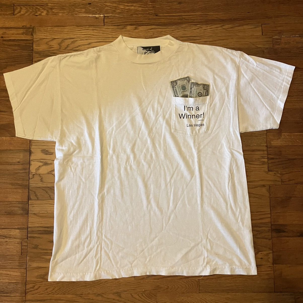 Vintage 1990s I’m a Winner! Las Vegas Pocket T-Shirt Size US L / EU 52-54 / 3 - 1 Thumbnail