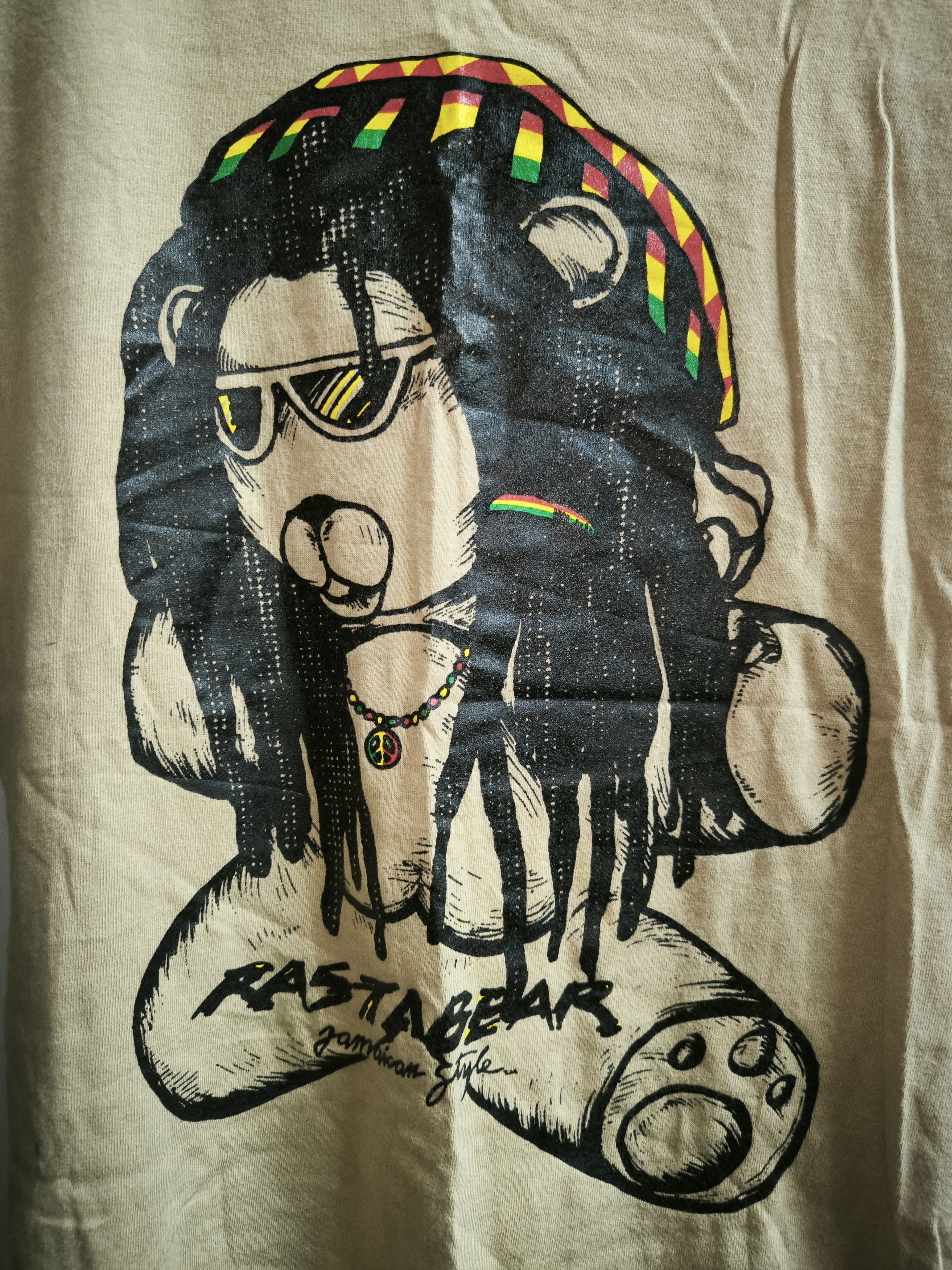 Anvil × Vintage 90s Rastabear Jamaica Style Tee Size US M / EU 48-50 / 2 - 12 Thumbnail