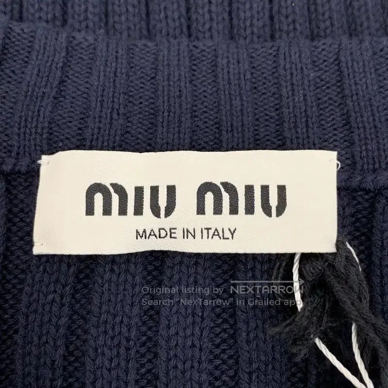 Miu Miu Miu Miu Women's Deep Blue Cotton Sweater . Size XS / US 0-2 / IT 36-38 - 4 Thumbnail