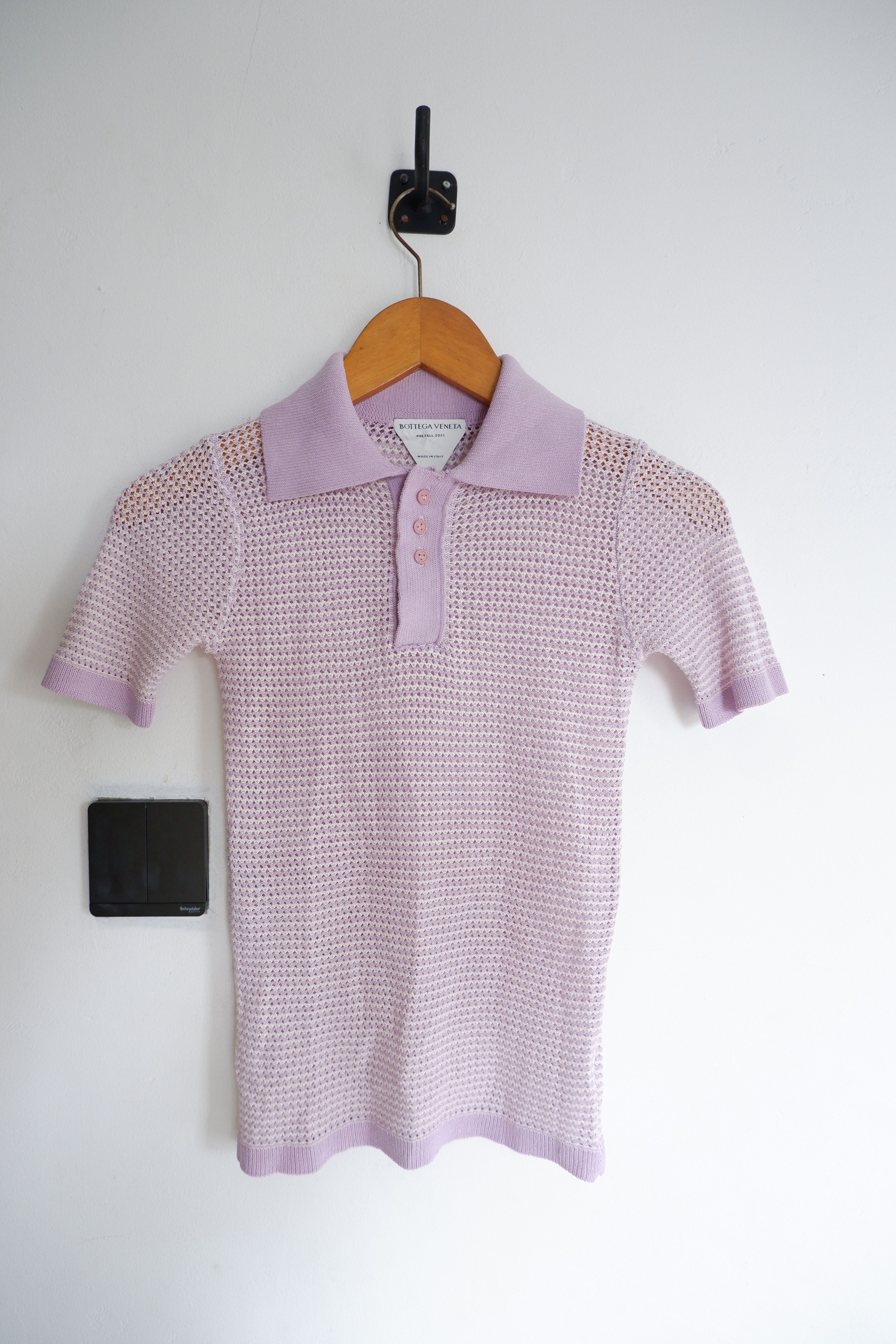 Bottega Veneta Bottega Veneta Pre Fall 2021 Ribbed Mesh Knit Polo Shirts Size S / US 4 / IT 40 - 5 Thumbnail