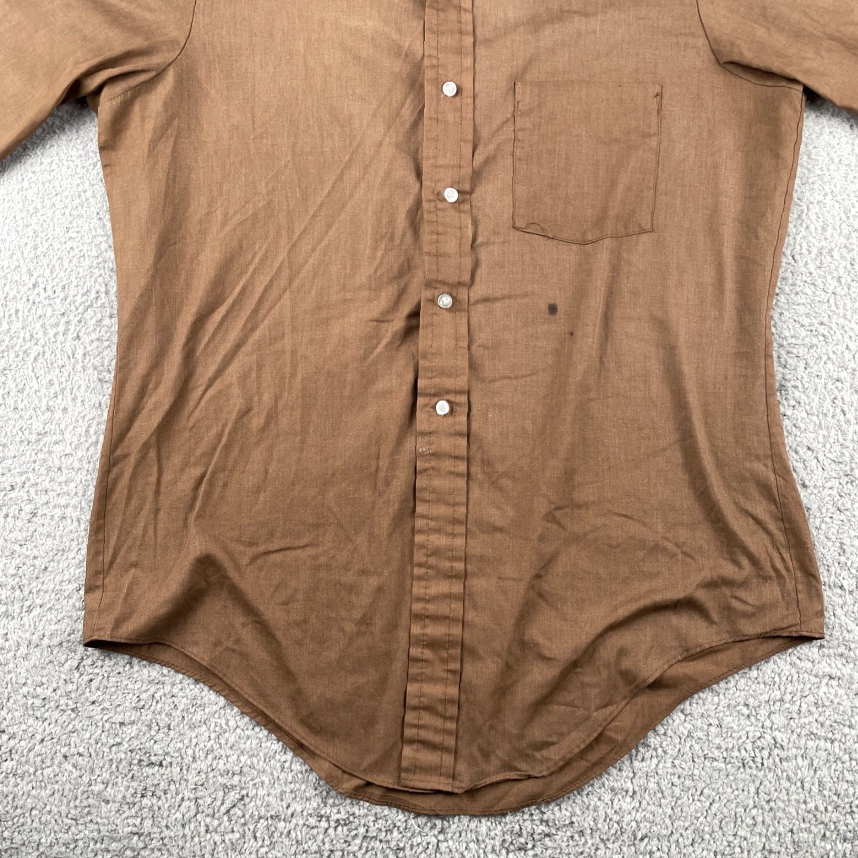 Arrow VINTAGE Arrow Shirt Mens XL Short Sleeve Brown Button Up 80s 90s Size US XL / EU 56 / 4 - 5 Thumbnail