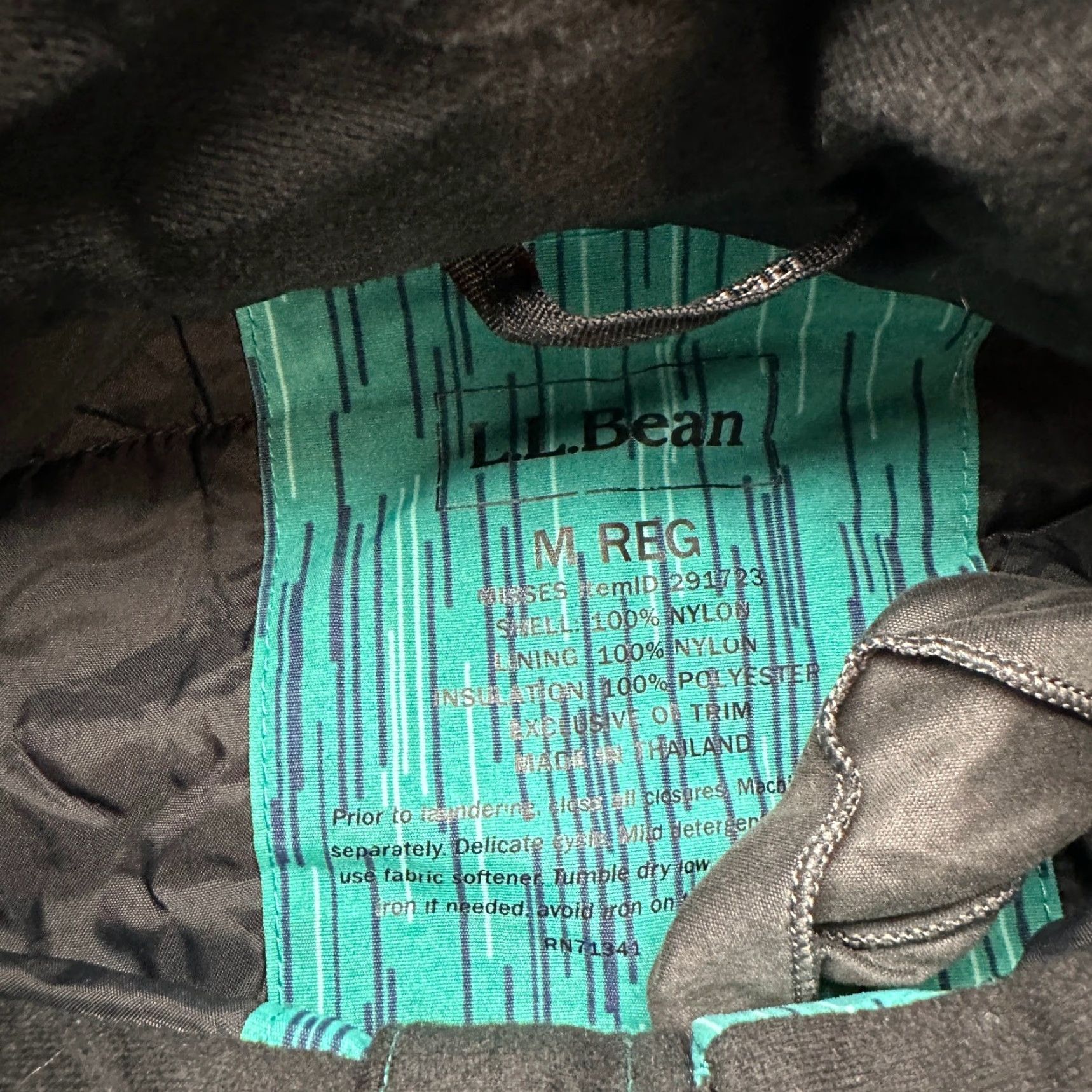 Vintage LL Bean 291723 Teal Winter Parka Insulated Hooded Jacket Womens Medium Striped Jacket Size M / US 6-8 / IT 42-44 - 2 Thumbnail