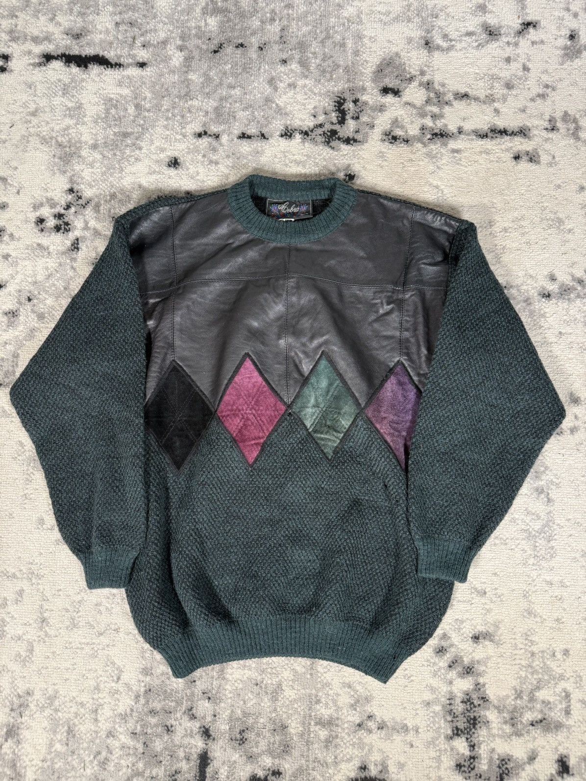 Vintage Vintage Leather Patch Alpaca Wool Blend Sweater Size US M / EU 48-50 / 2 - 3 Thumbnail