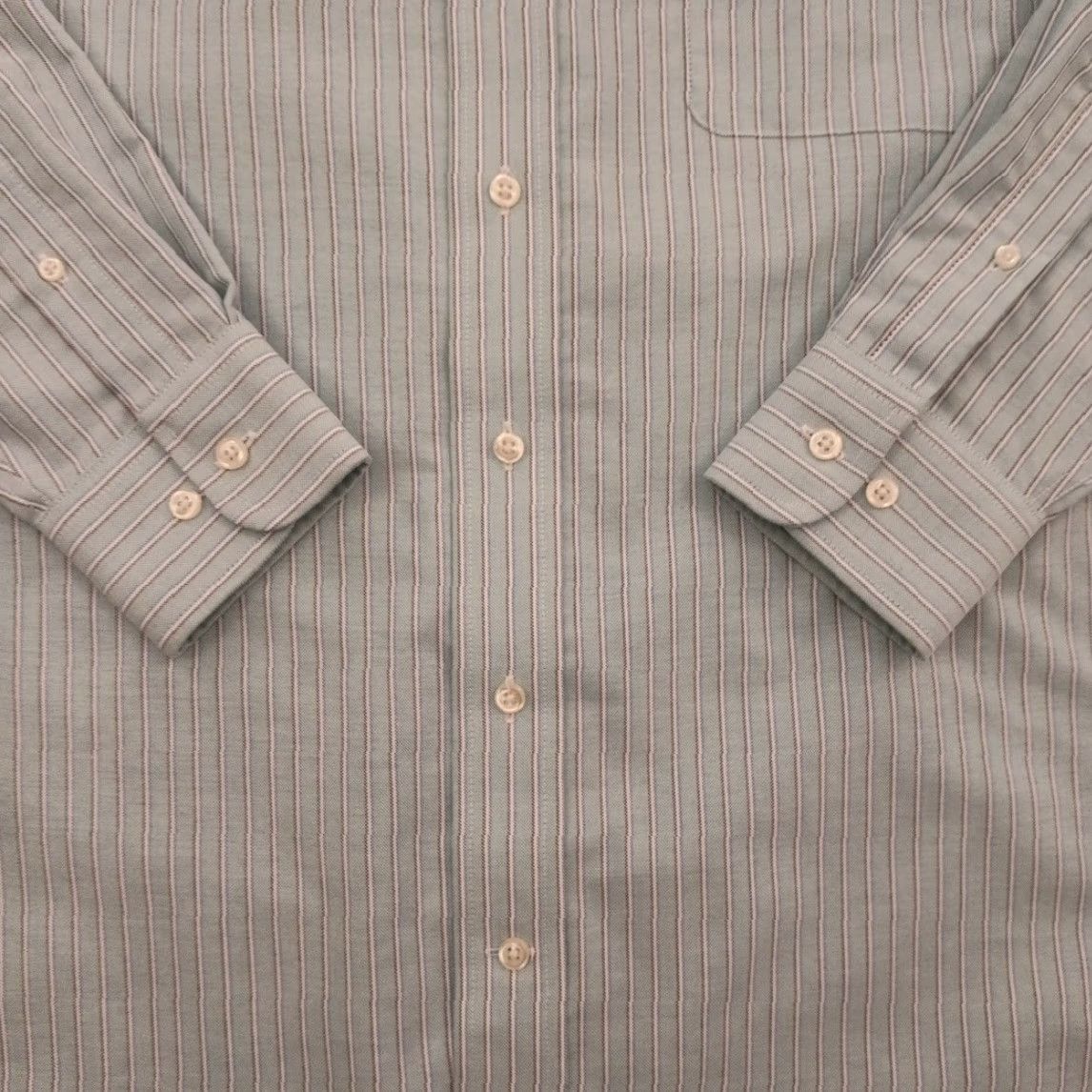 Stafford Stafford Shirt Mens 15.5 Blue Striped Long Sleeve Button Down Oxford Shirt Size US L / EU 52-54 / 3 - 3 Thumbnail