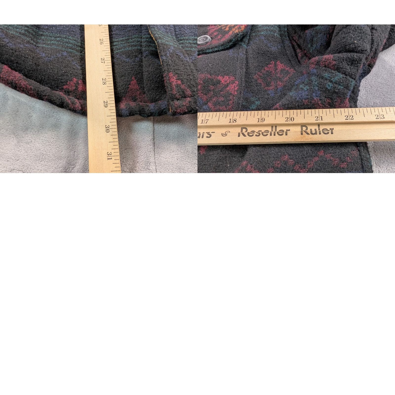 Vintage JACHS Jacket Mens L Wool Blend Aztec Sherpa Lined Fleece Warm Coat Black Geometric Southwestern Outdoor 90s Mens Size US L / EU 52-54 / 3 - 8 Thumbnail